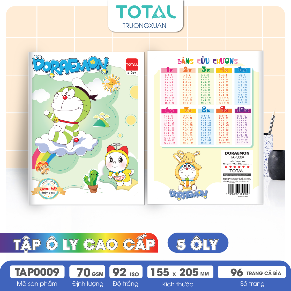 Tập vở oly Total DOREAMON 96 trang 5 ôly