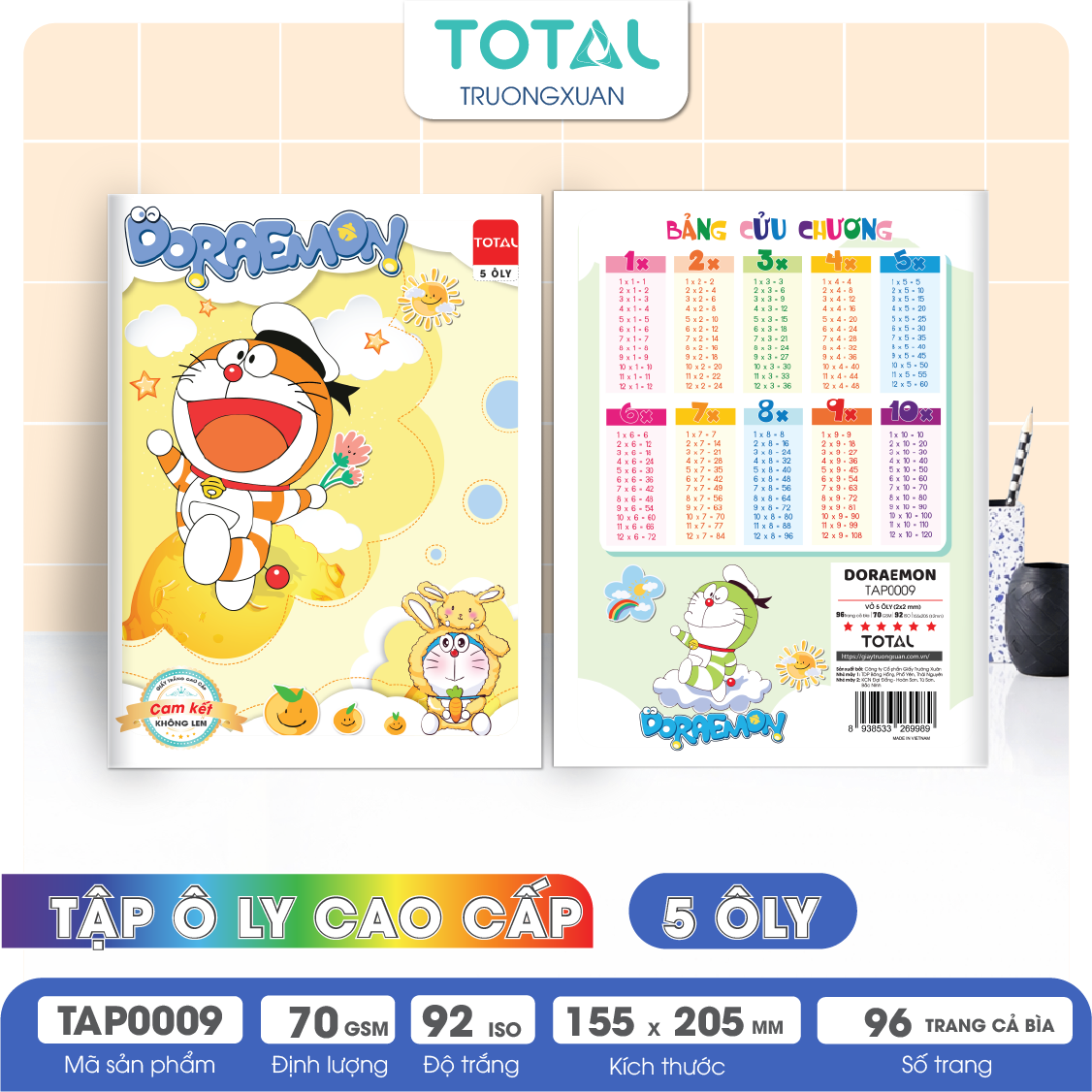 Tập vở oly Total DOREAMON 96 trang 5 ôly