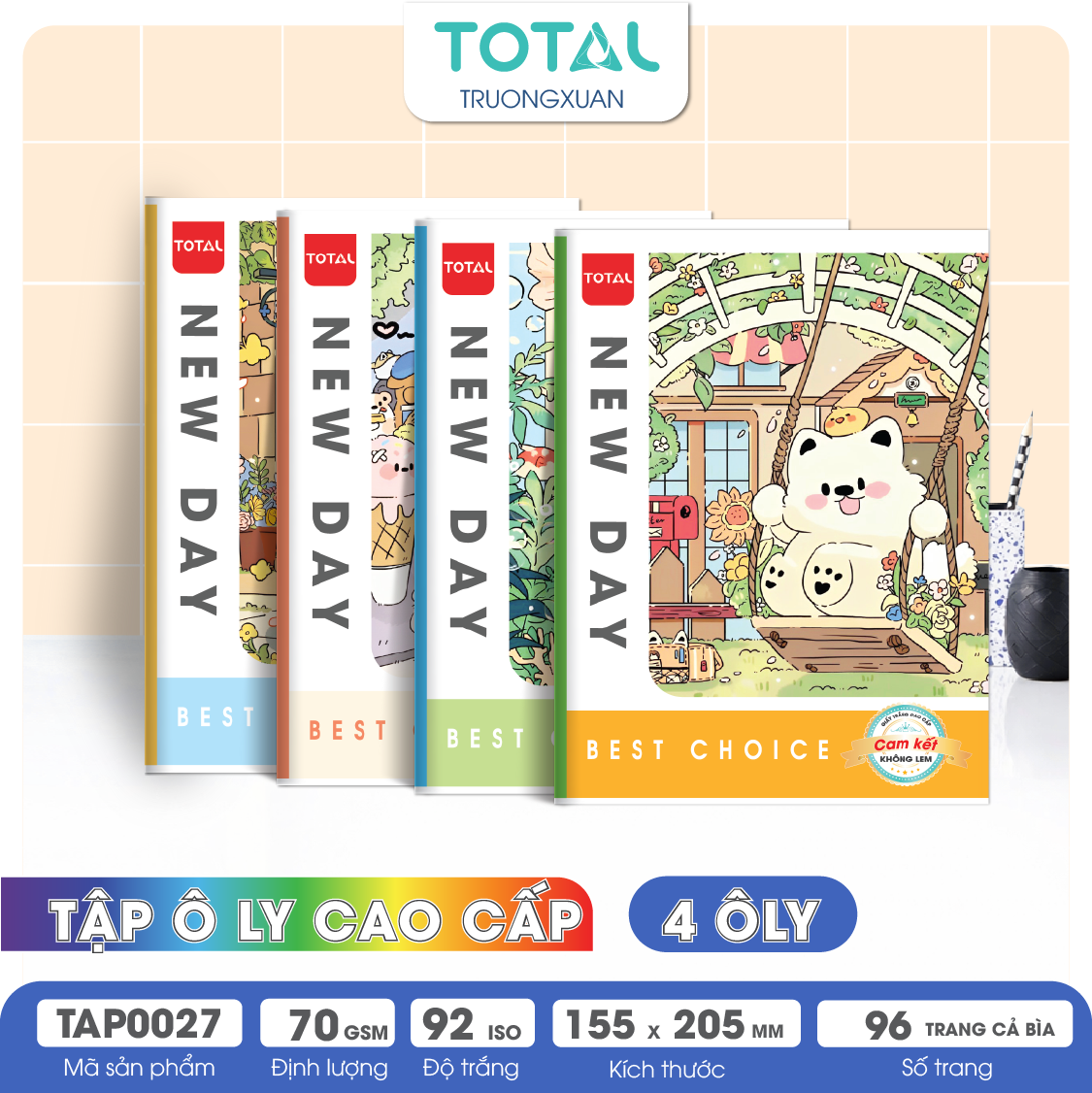 Tập vở oly Total New Day 96 trang 4 ôly