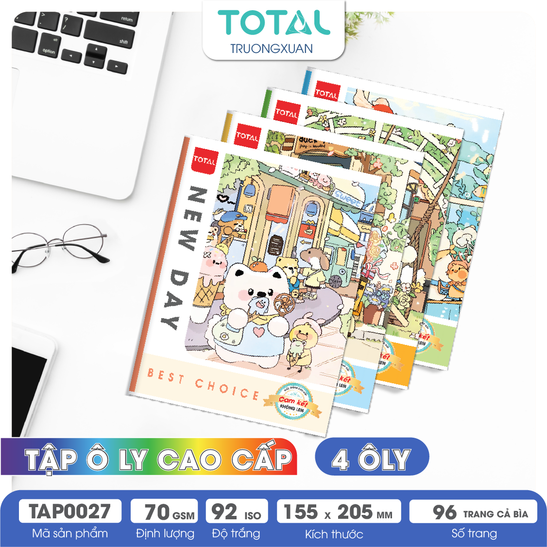 Tập vở oly Total New Day 96 trang 4 ôly