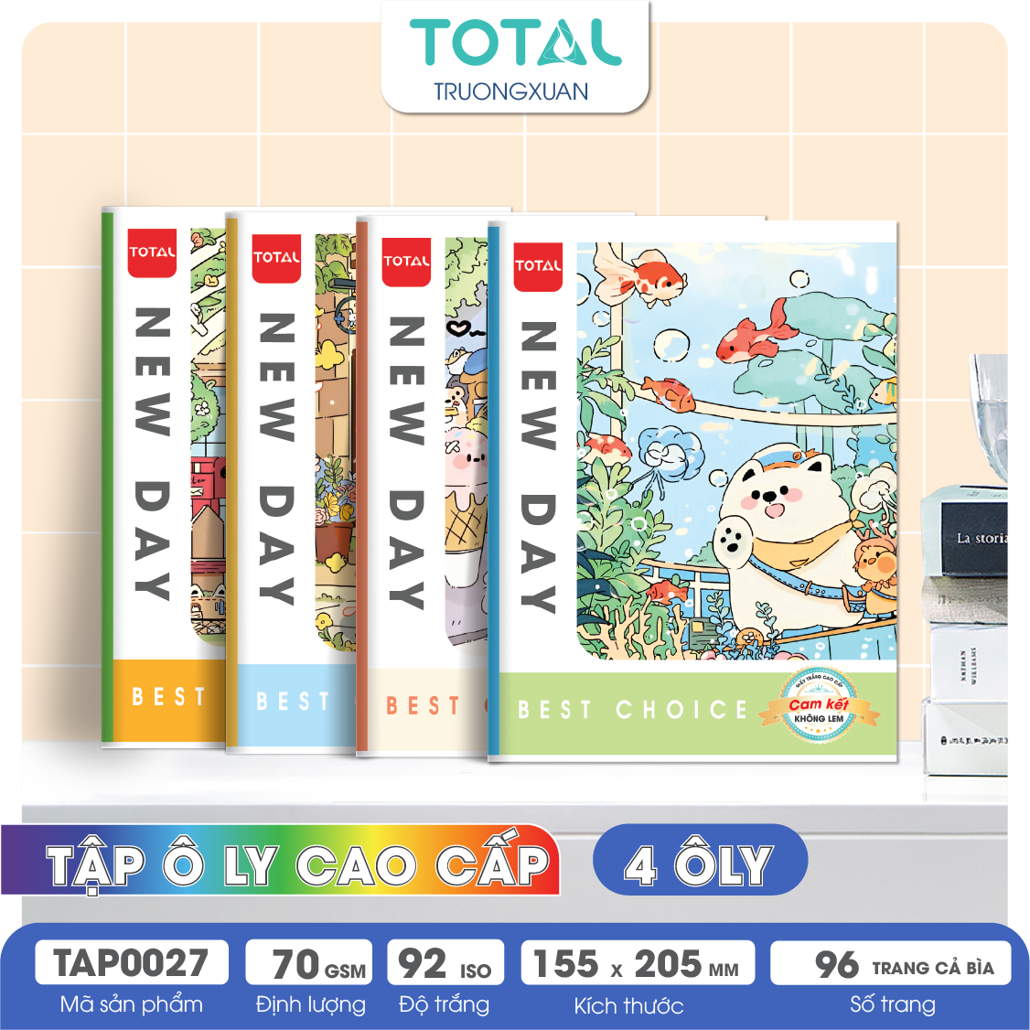 Tập vở oly Total New Day 96 trang 4 ôly