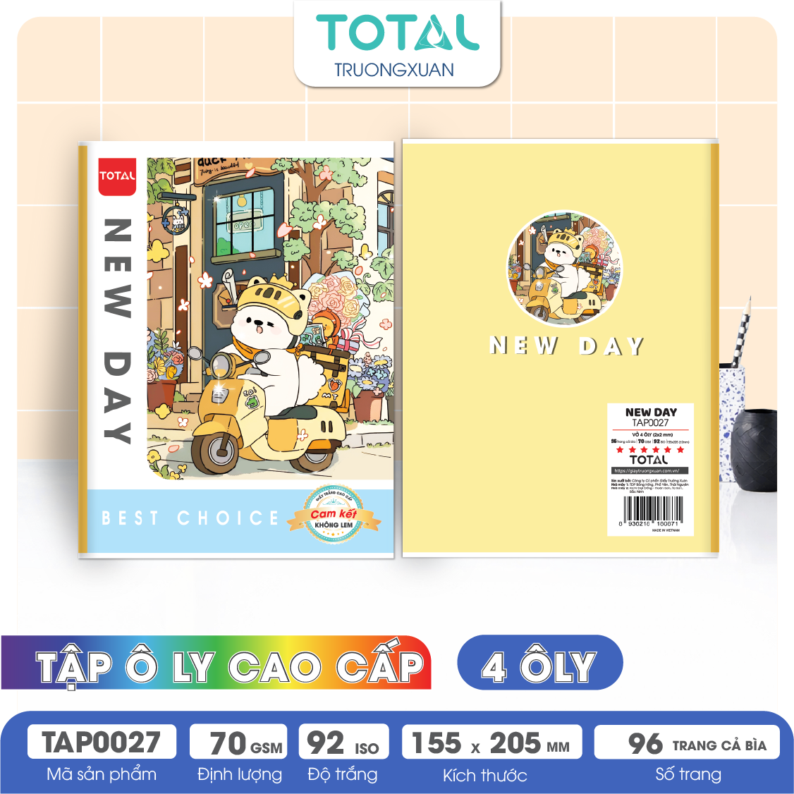 Tập vở oly Total New Day 96 trang 4 ôly