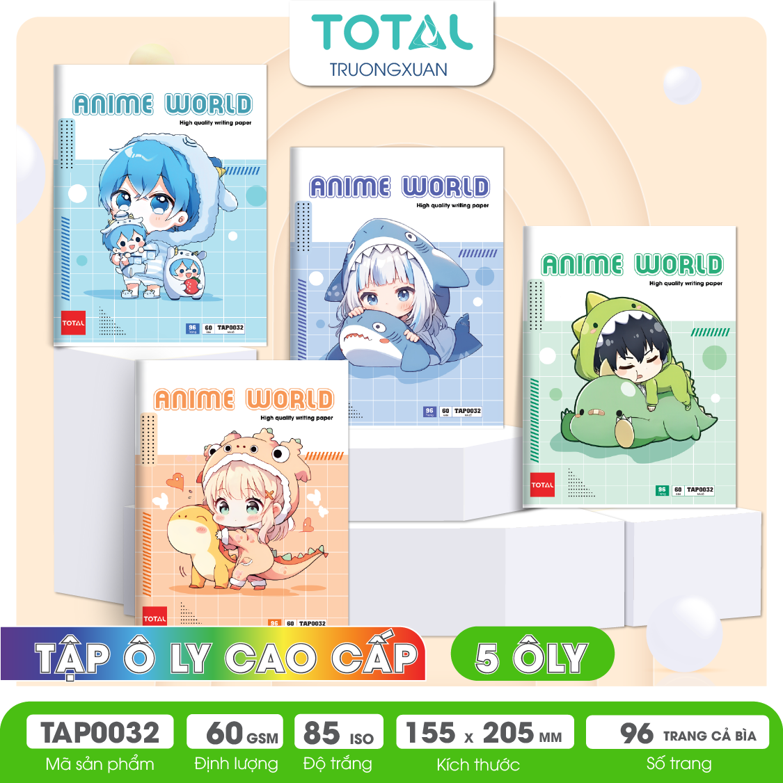Tập vở oly Total ANIME WORLD 96 trang 5 ôly