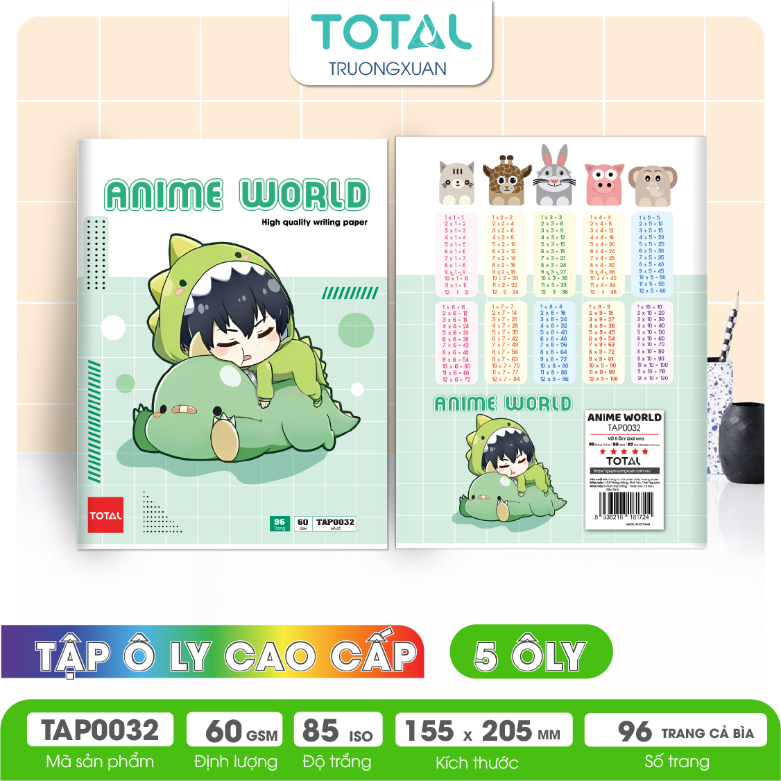 Tập vở oly Total ANIME WORLD 96 trang 5 ôly