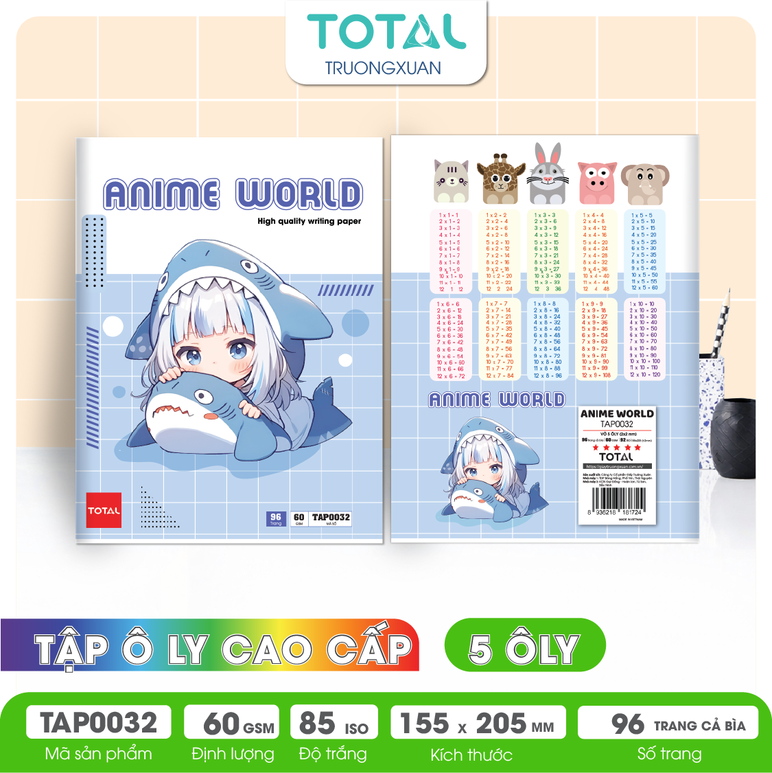 Tập vở oly Total ANIME WORLD 96 trang 5 ôly