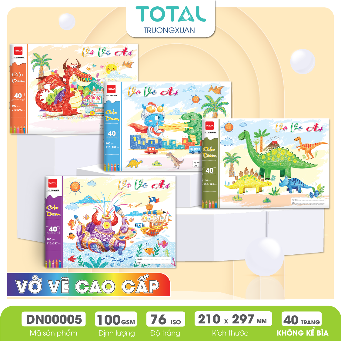 Vở vẽ mỹ thuật ghim chống lóa A4- 40 trang không kể bìa/ quyển