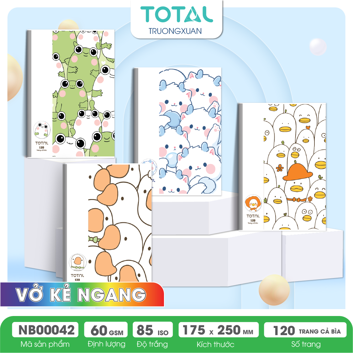 Vở kẻ ngang Total Happy Days 120 trang