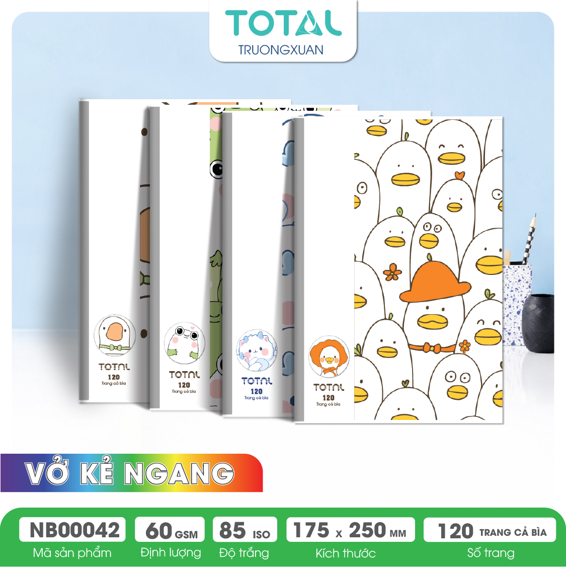 Vở kẻ ngang Total Happy Days 120 trang