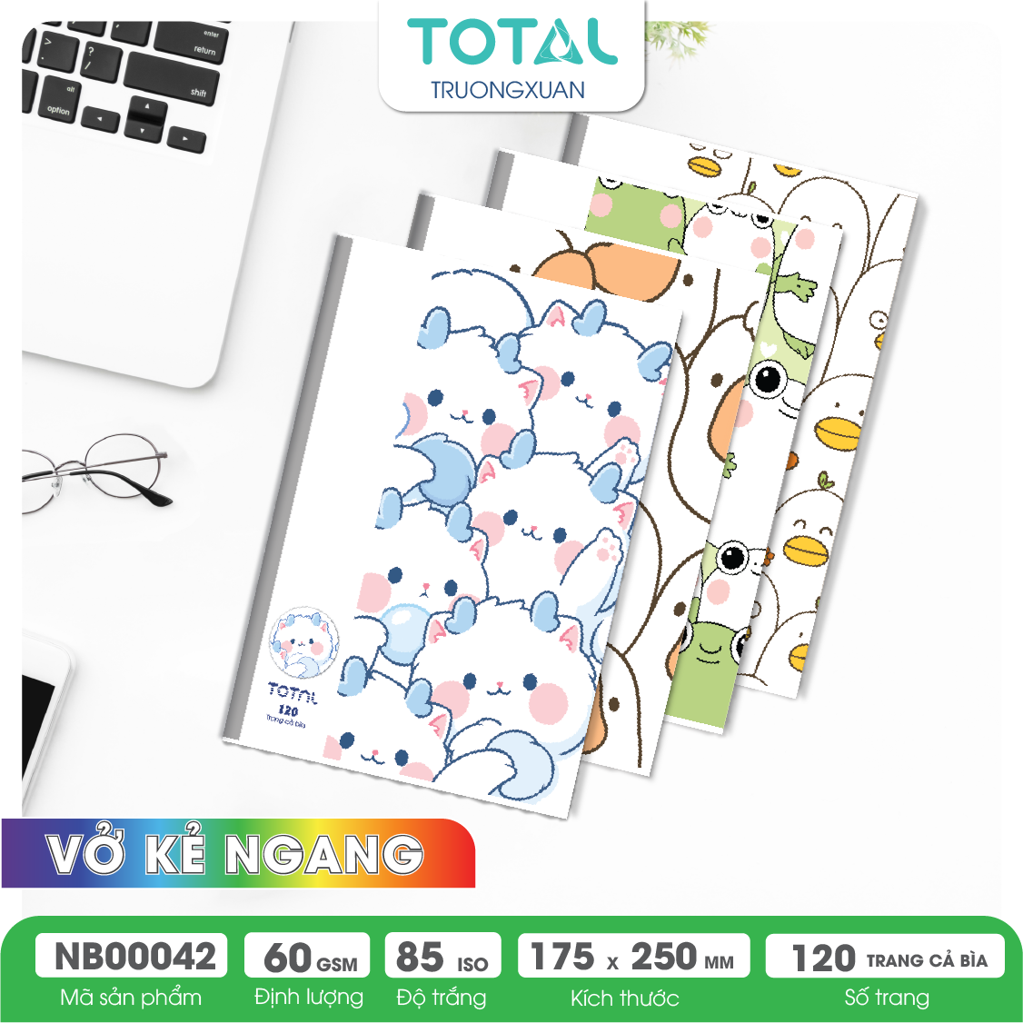 Vở kẻ ngang Total Happy Days 120 trang