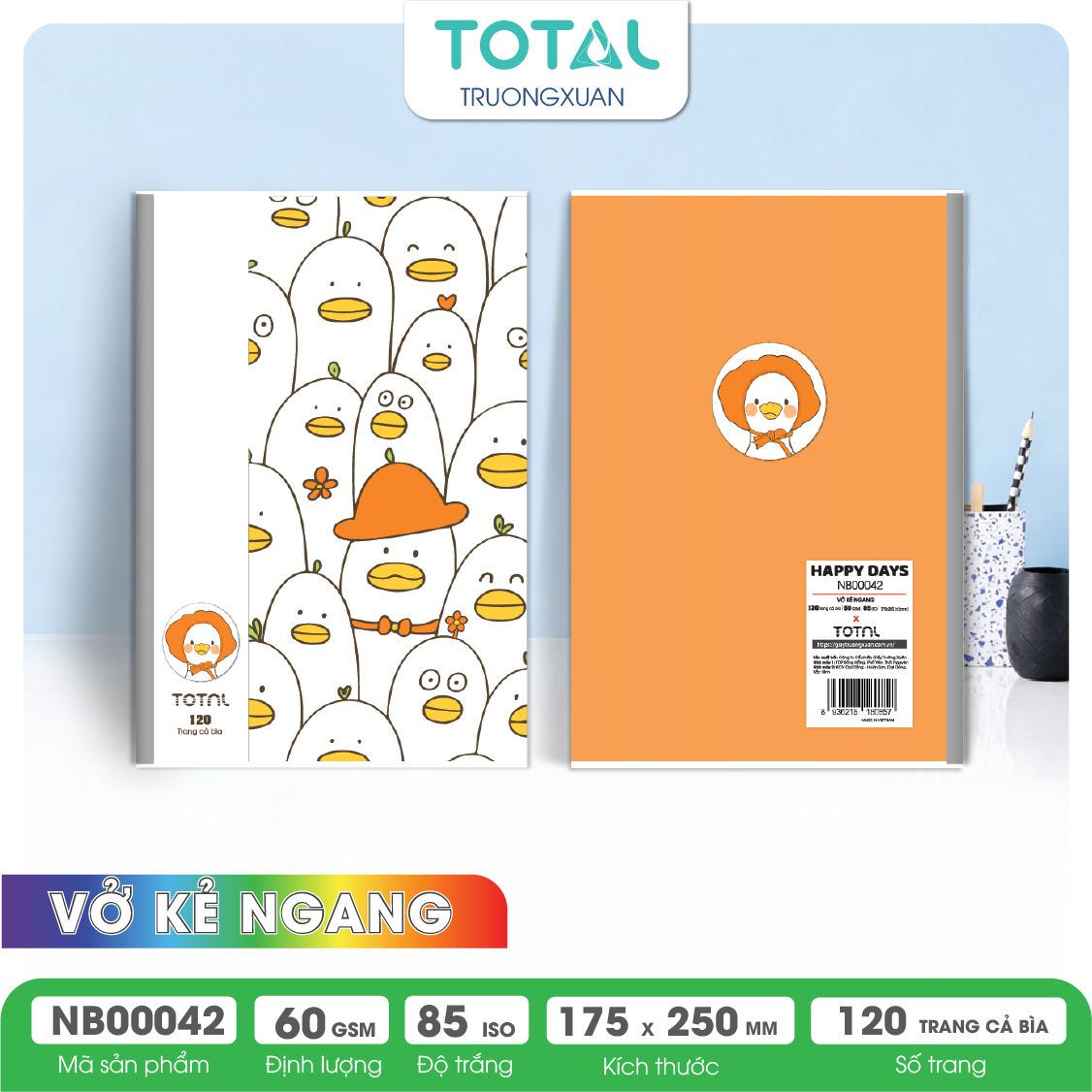 Vở kẻ ngang Total Happy Days 120 trang