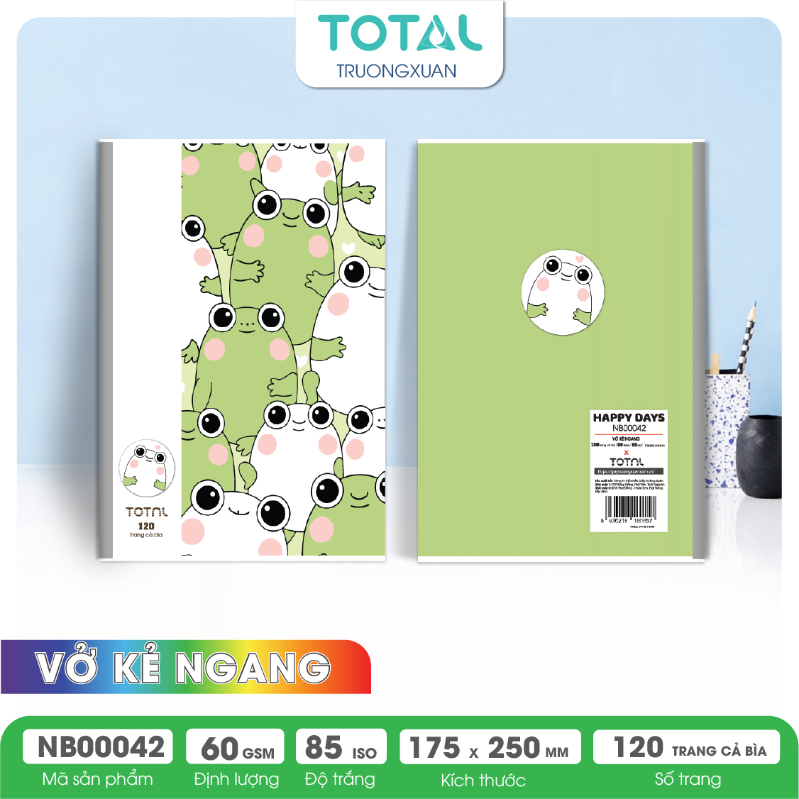 Vở kẻ ngang Total Happy Days 120 trang