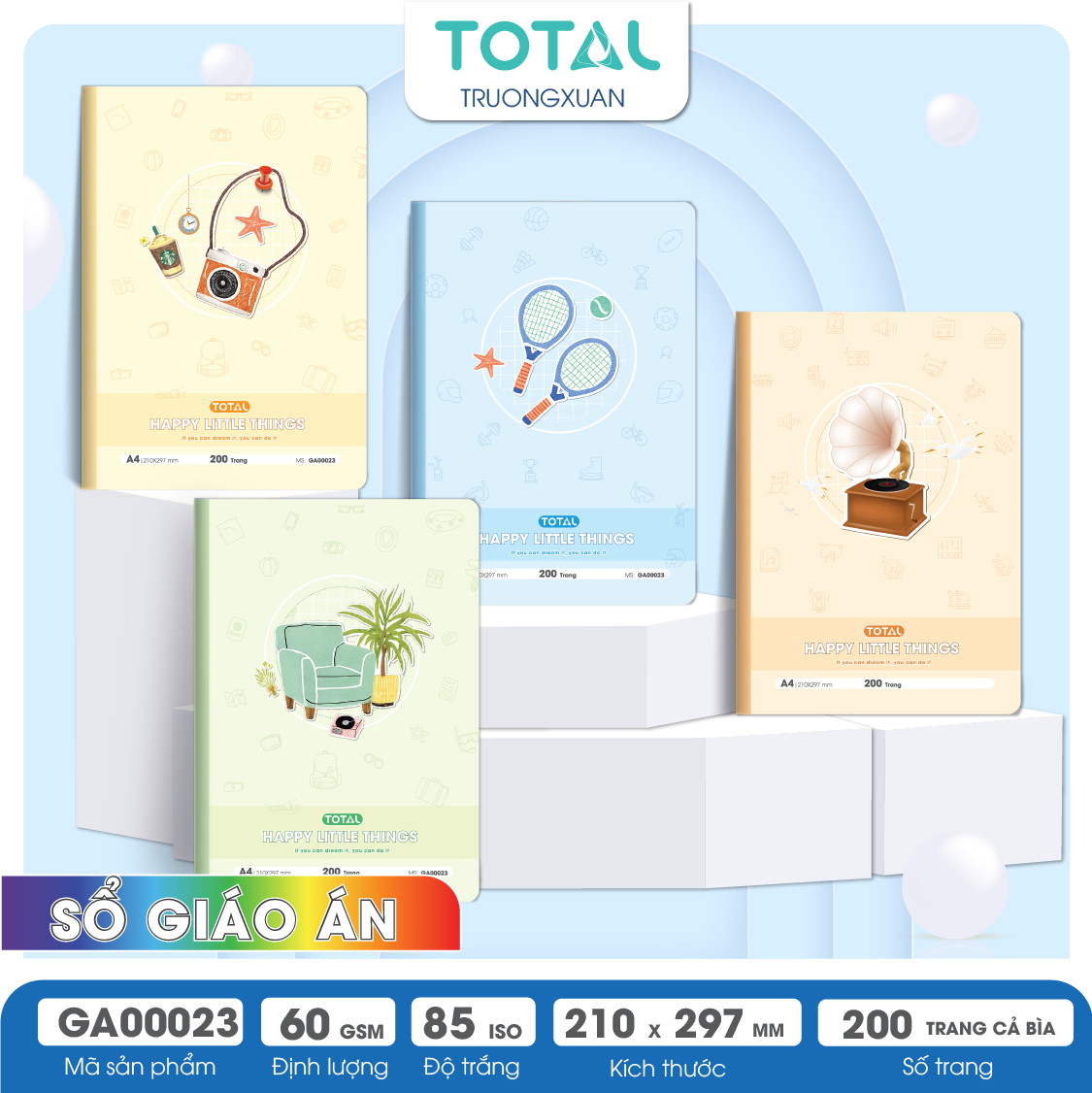 Sổ Lesson Plan kẻ ngang A4 Total 200 trang GA00023