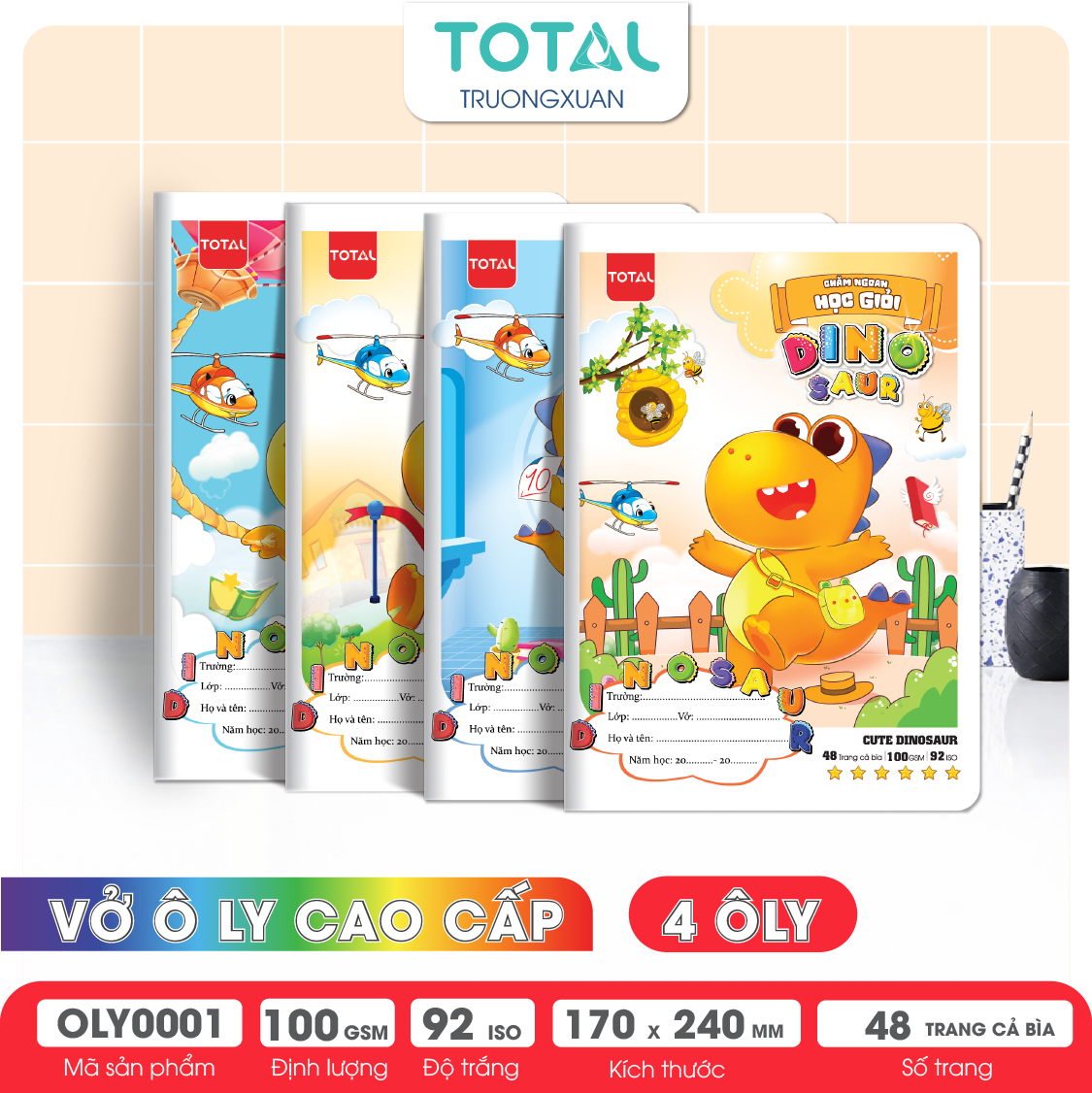 Vở oly Total DINOSAUR 48 trang 4 ôly