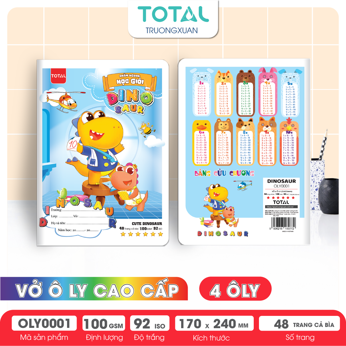 Vở oly Total DINOSAUR 48 trang 4 ôly