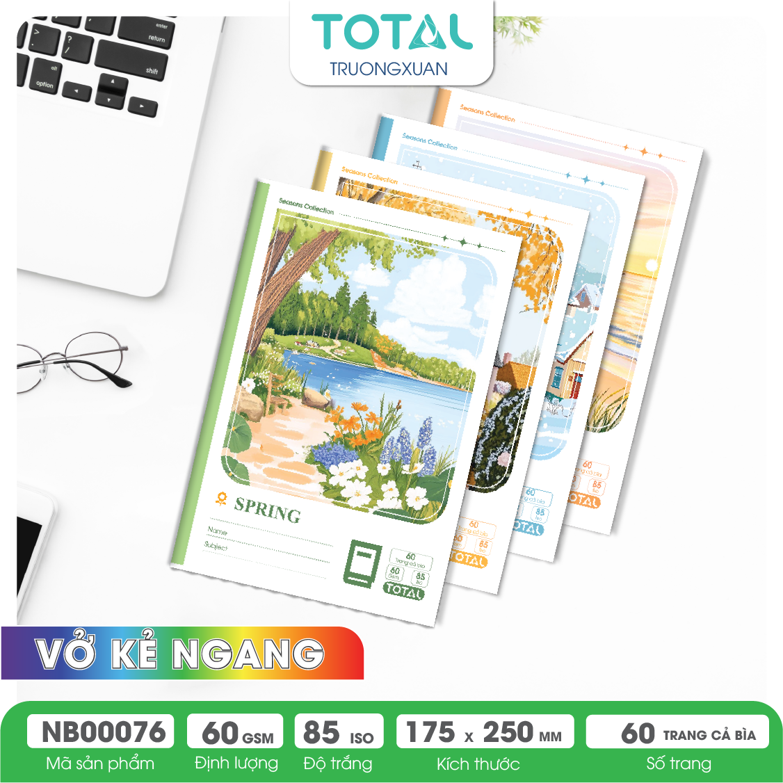 Vở kẻ ngang Total Season 60 trang