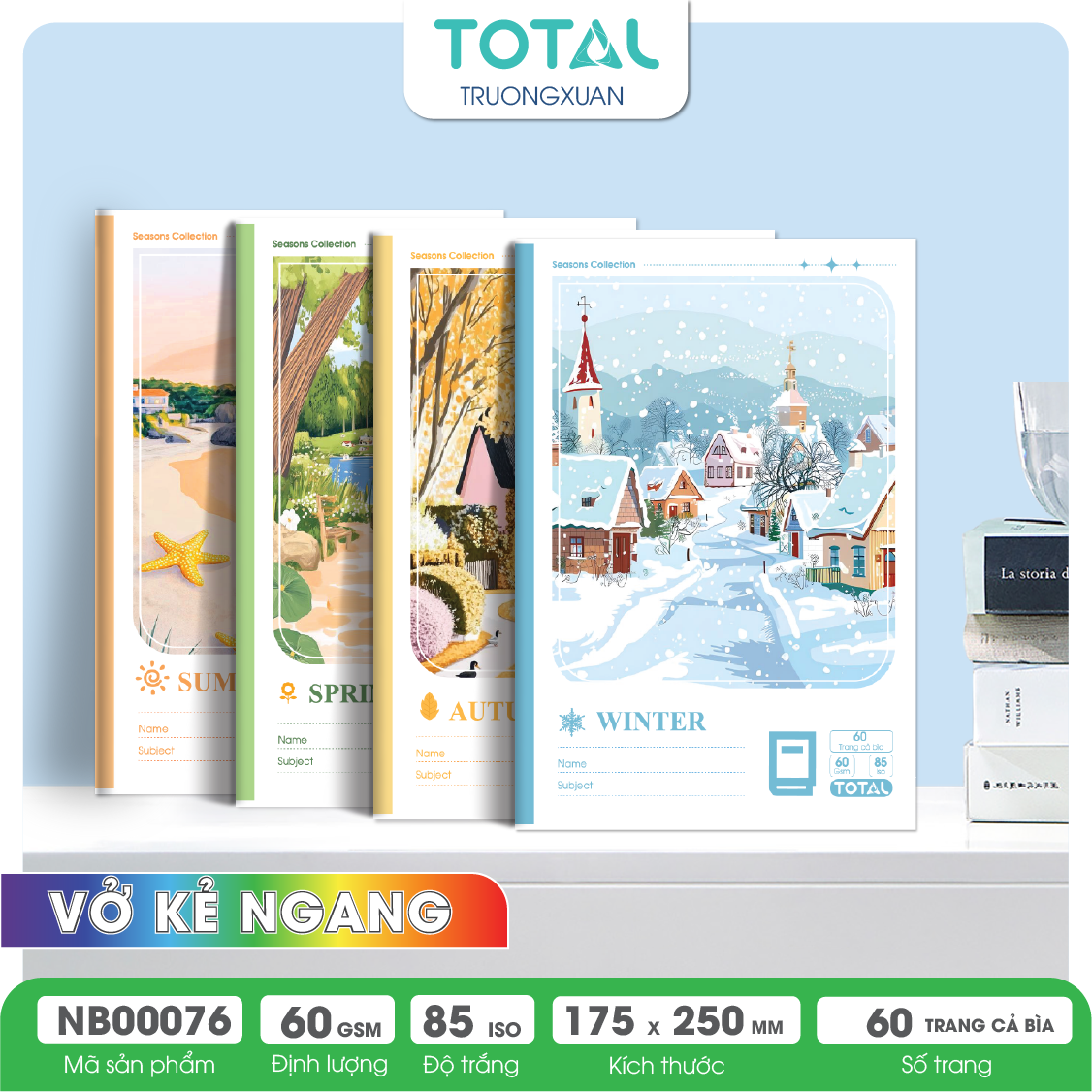 Vở kẻ ngang Total Season 60 trang