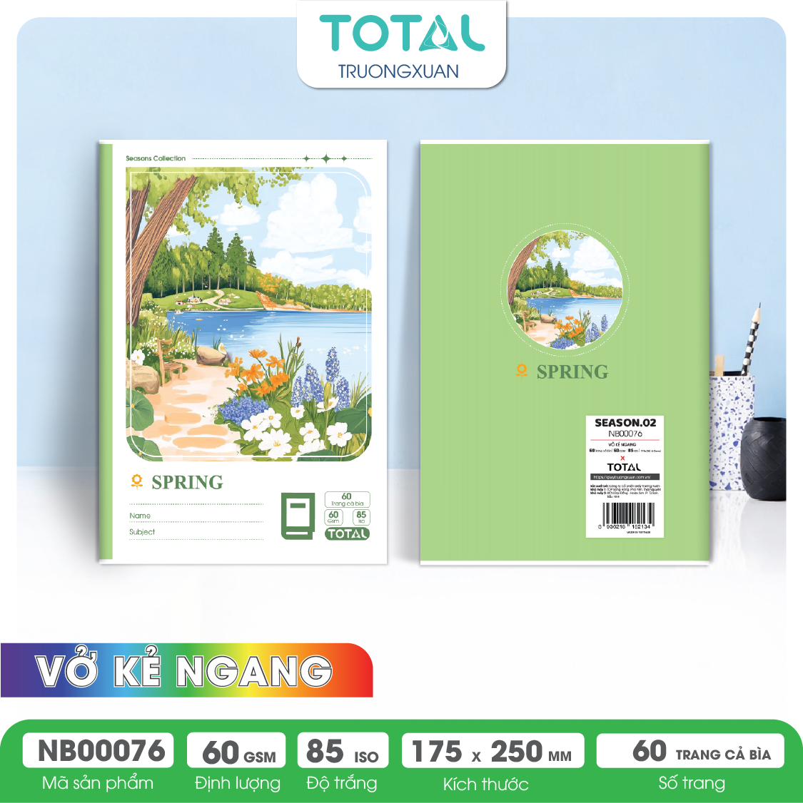 Vở kẻ ngang Total Season 60 trang