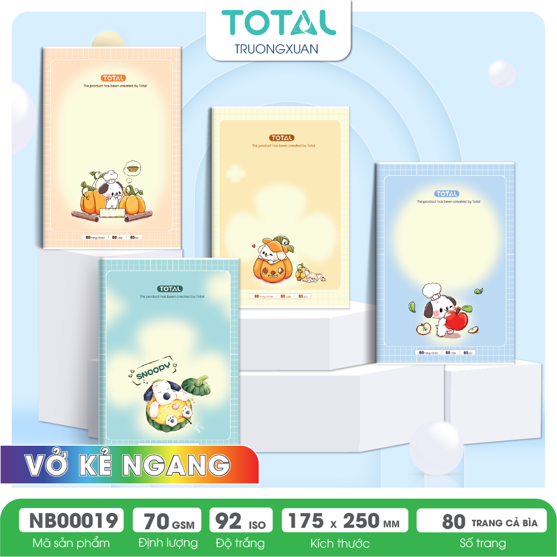 Vở kẻ ngang Total Puppy.2 80 trang