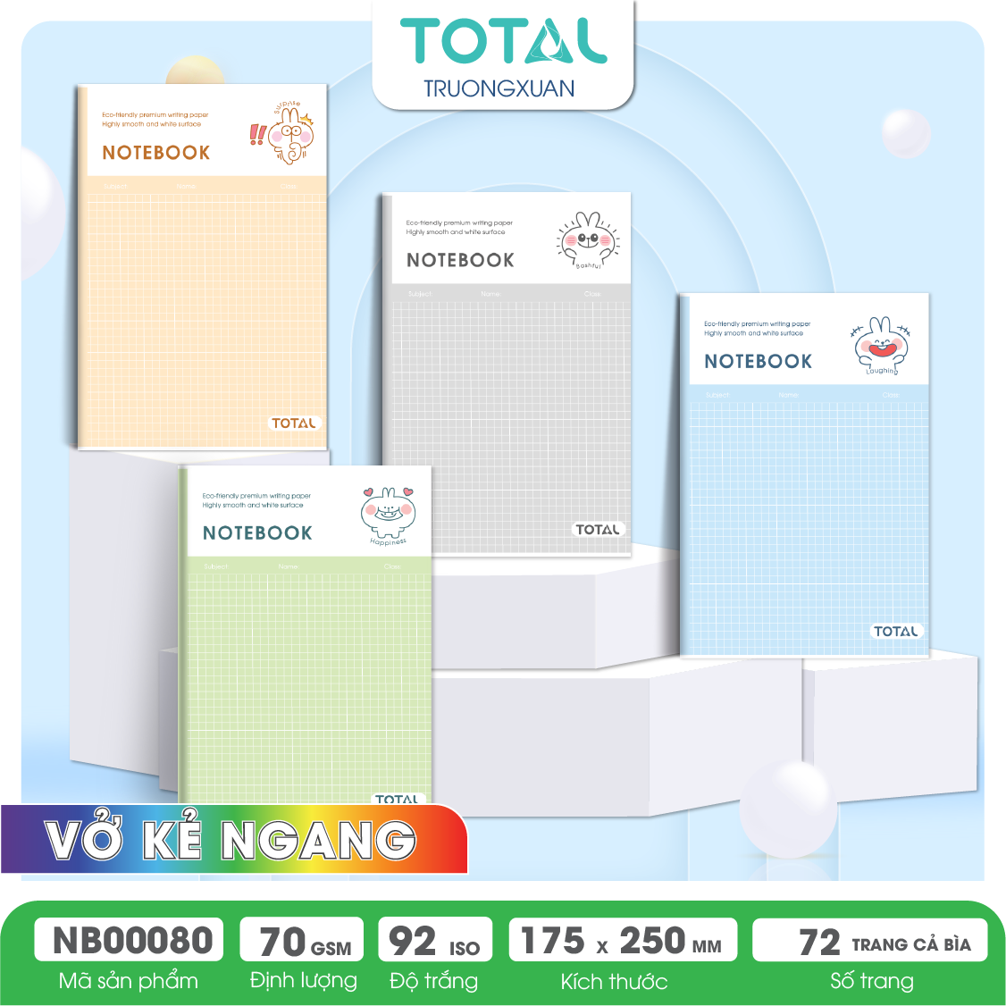 Vở kẻ ngang Total MOODS 80 trang