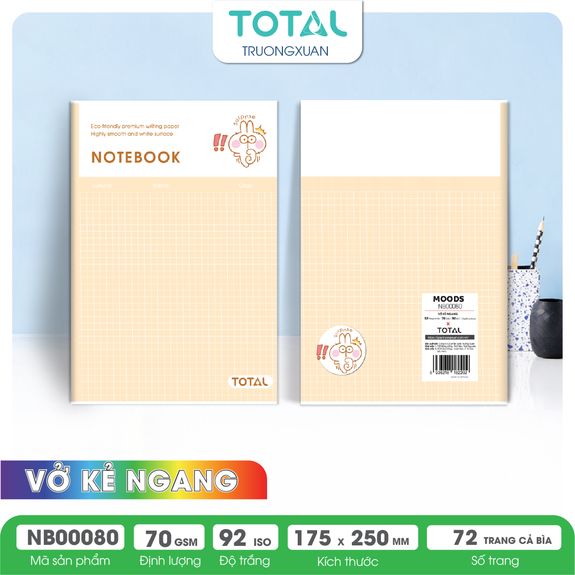 Vở kẻ ngang Total MOODS 80 trang