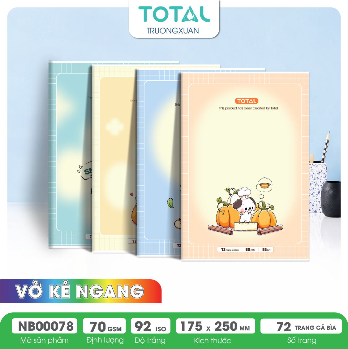 Vở kẻ ngang Total Puppy.2 72 trang