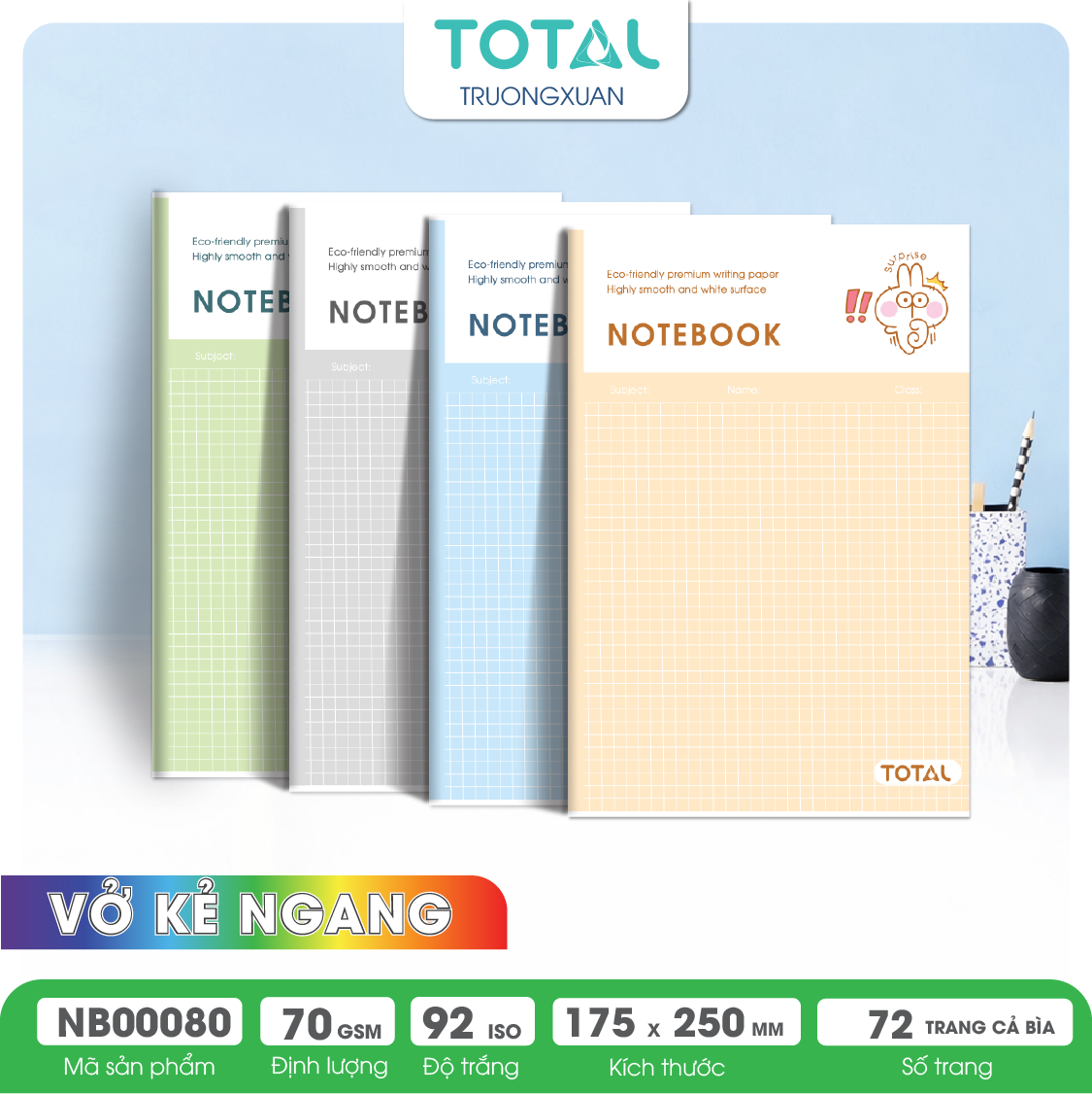 Vở kẻ ngang Total MOODS 72 trang