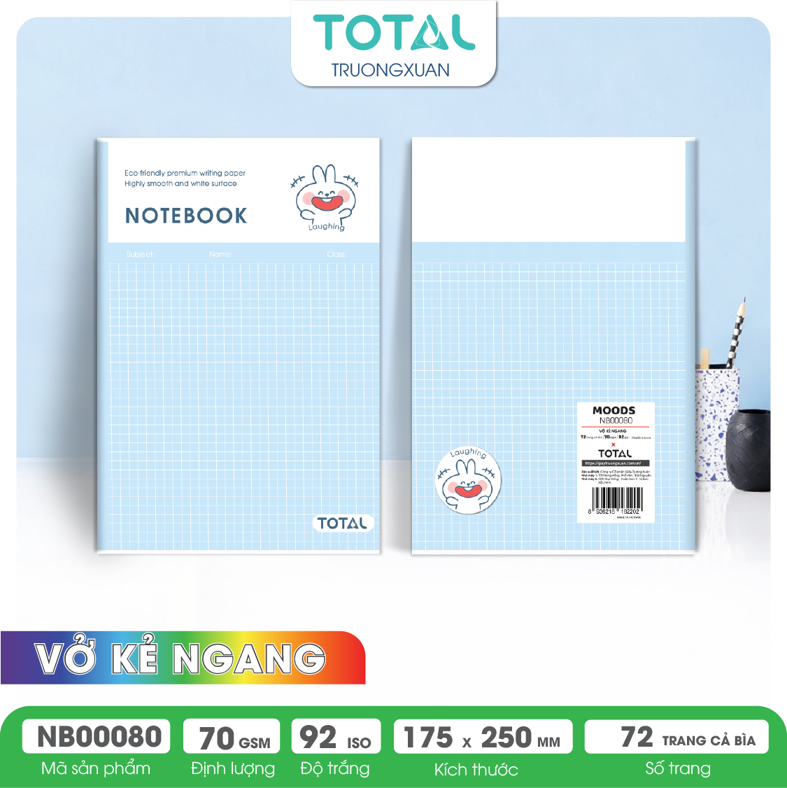Vở kẻ ngang Total MOODS 72 trang