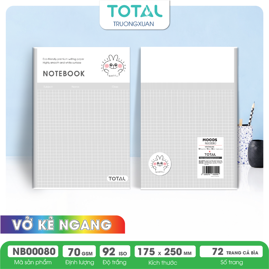 Vở kẻ ngang Total MOODS 72 trang