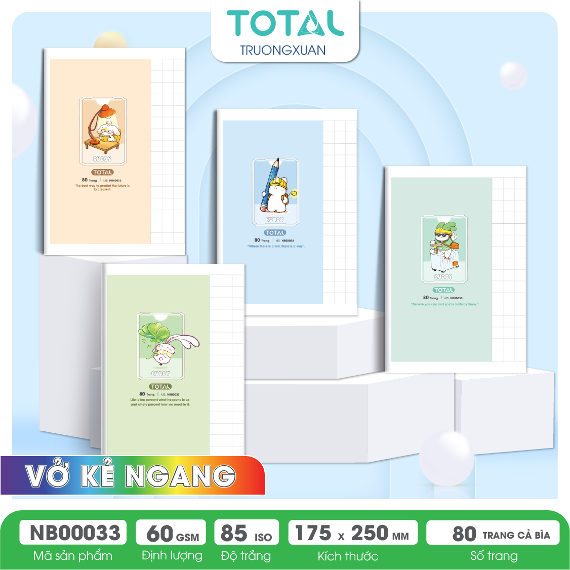 Vở kẻ ngang Total Buddy 80 trang