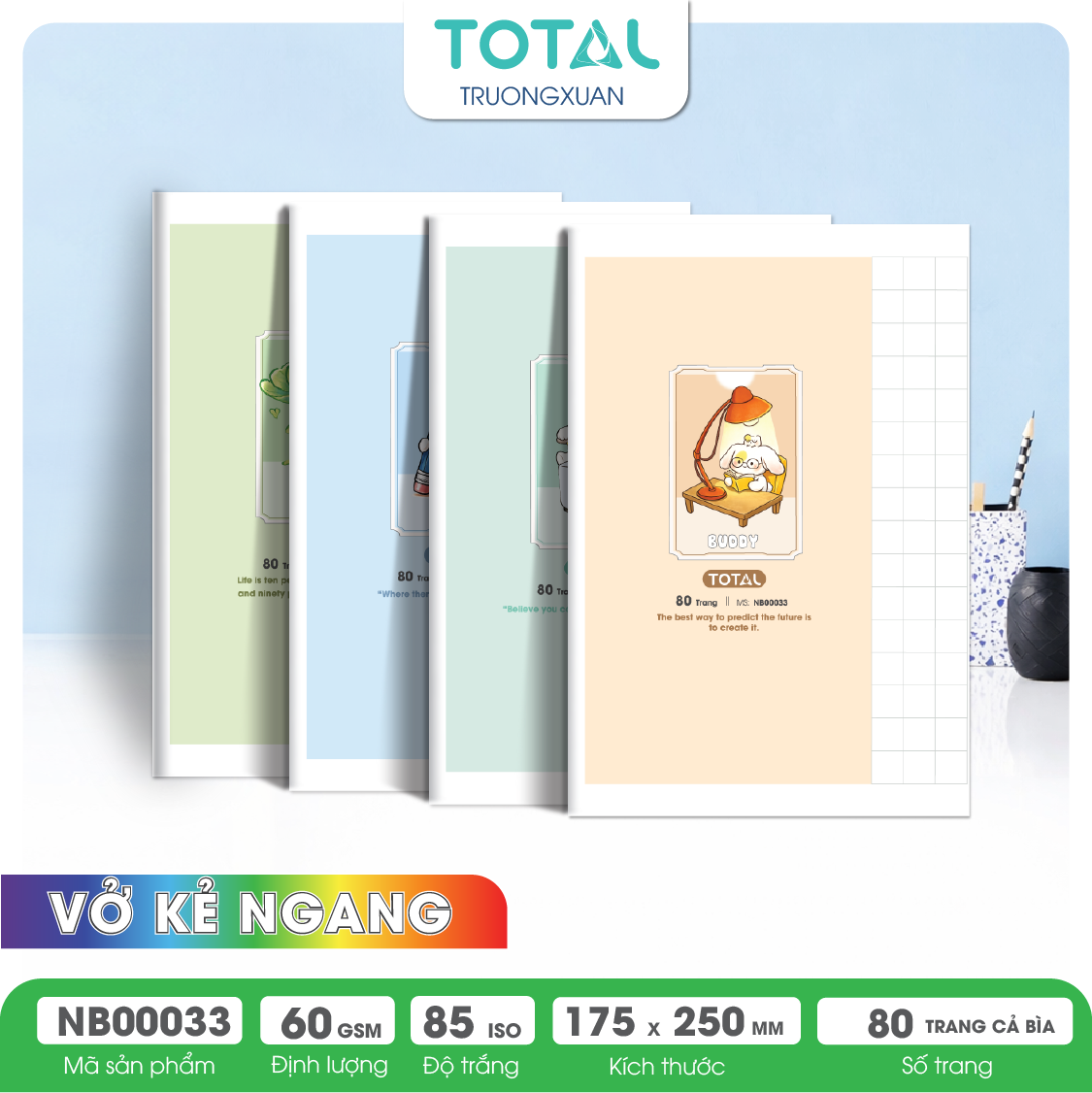 Vở kẻ ngang Total Buddy 80 trang
