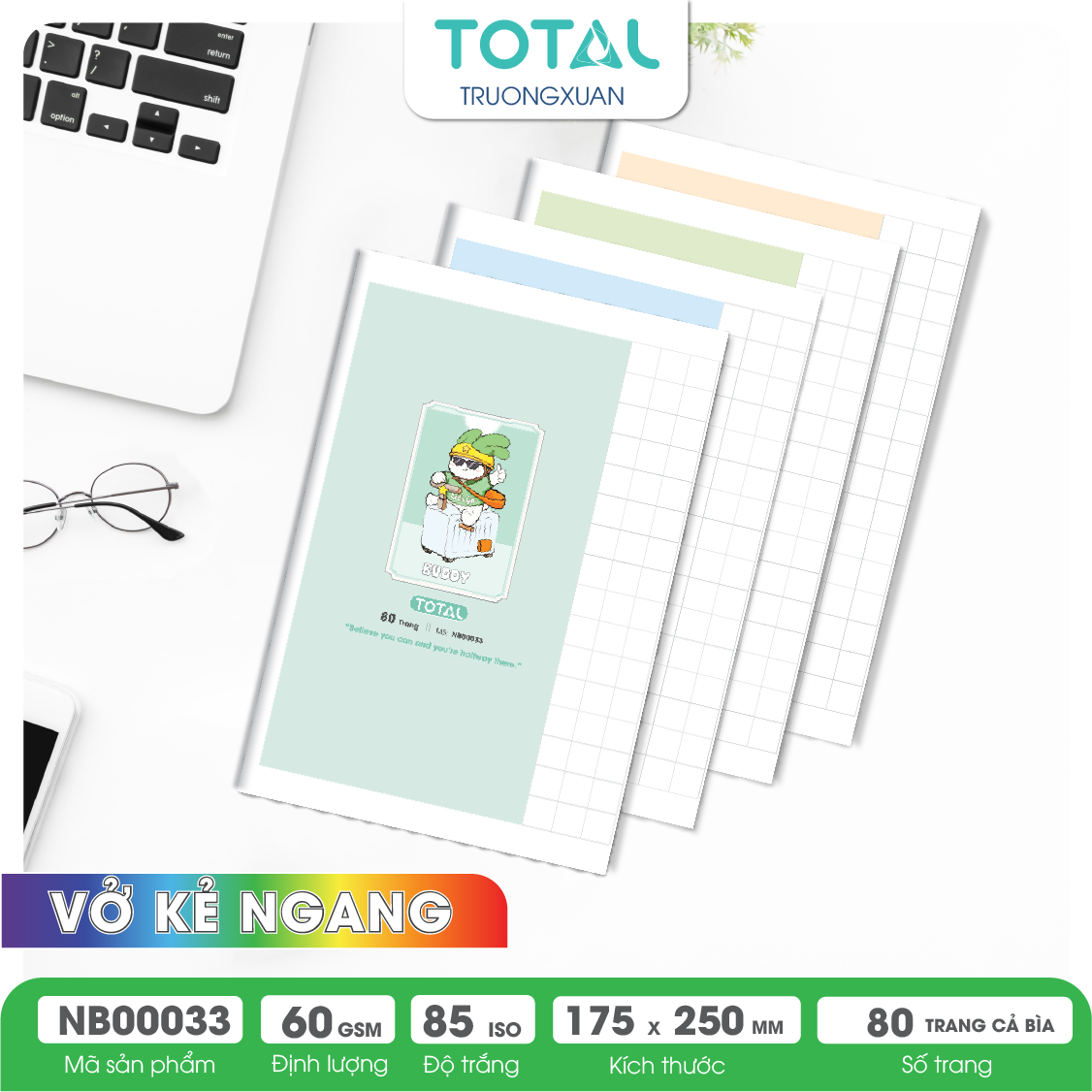 Vở kẻ ngang Total Buddy 80 trang