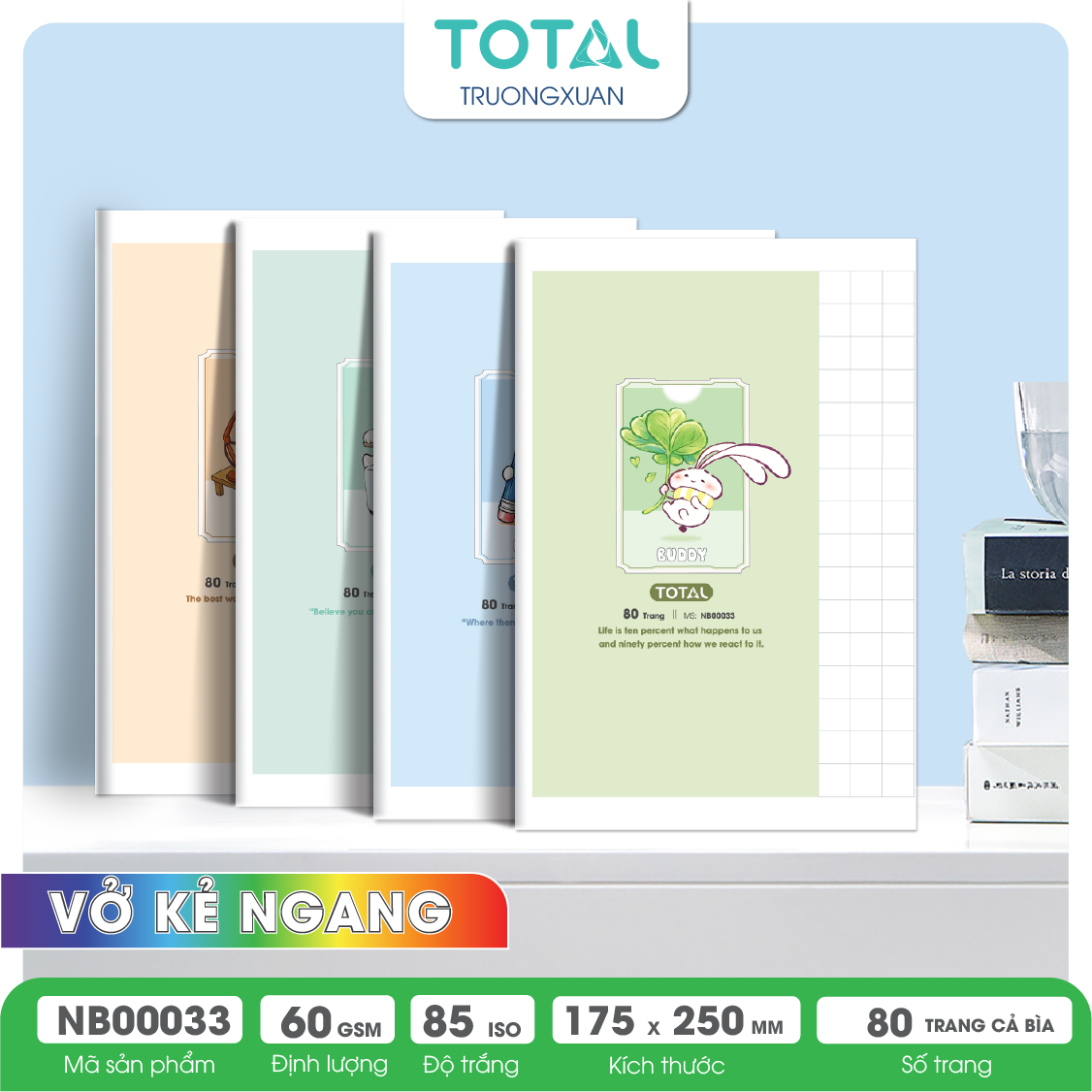 Vở kẻ ngang Total Buddy 80 trang