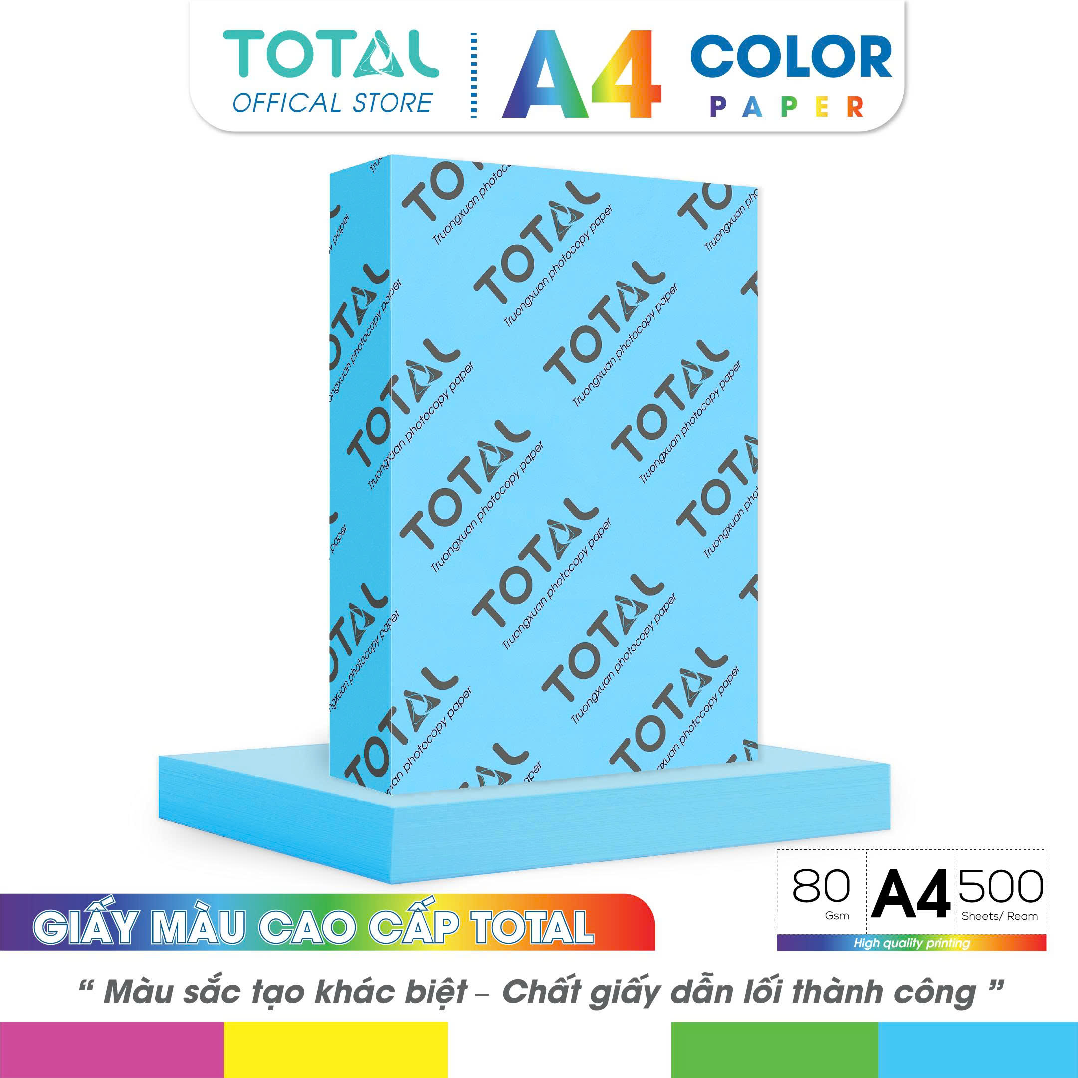 Giấy màu A4 Total định lượng 80 gsm