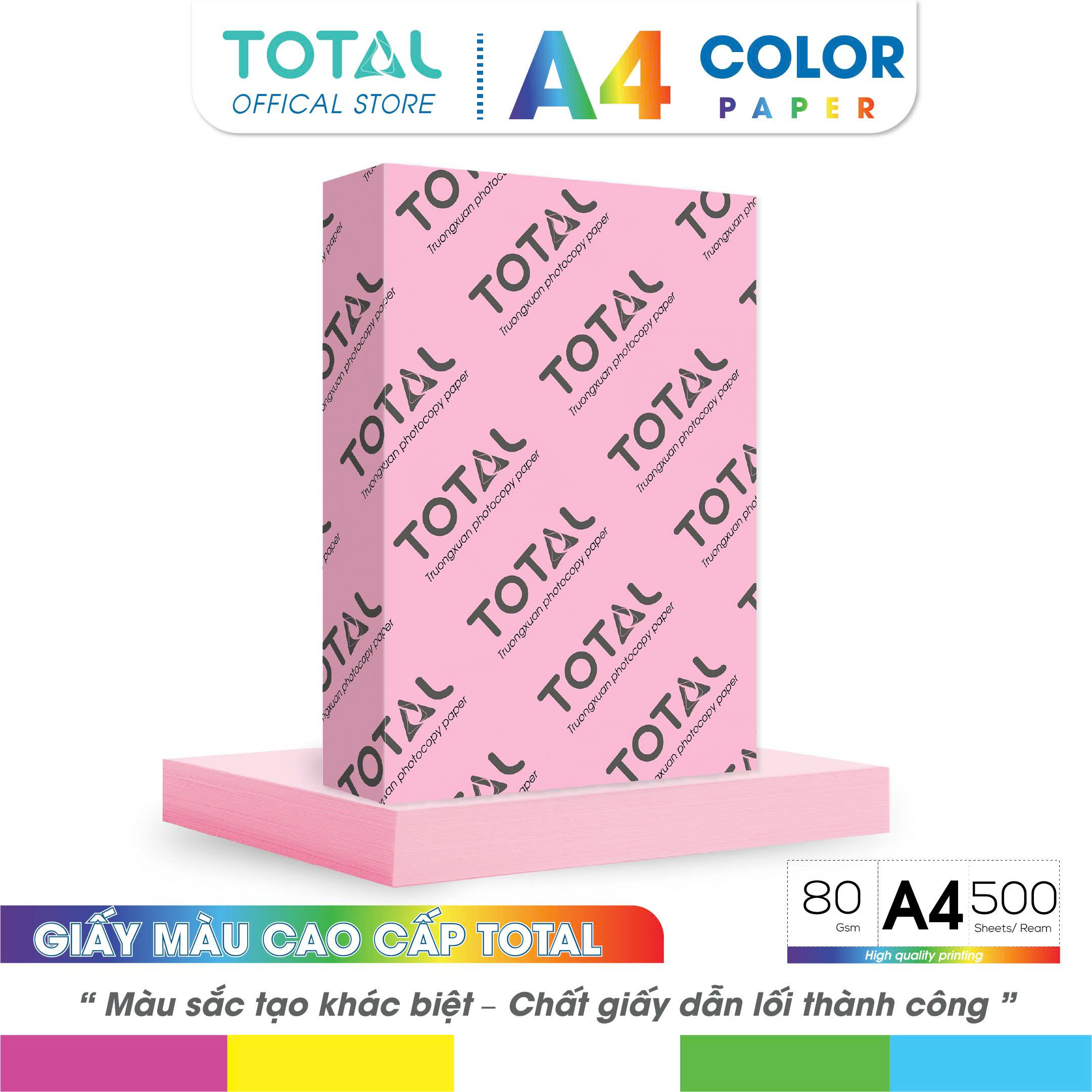Giấy màu A4 Total định lượng 80 gsm