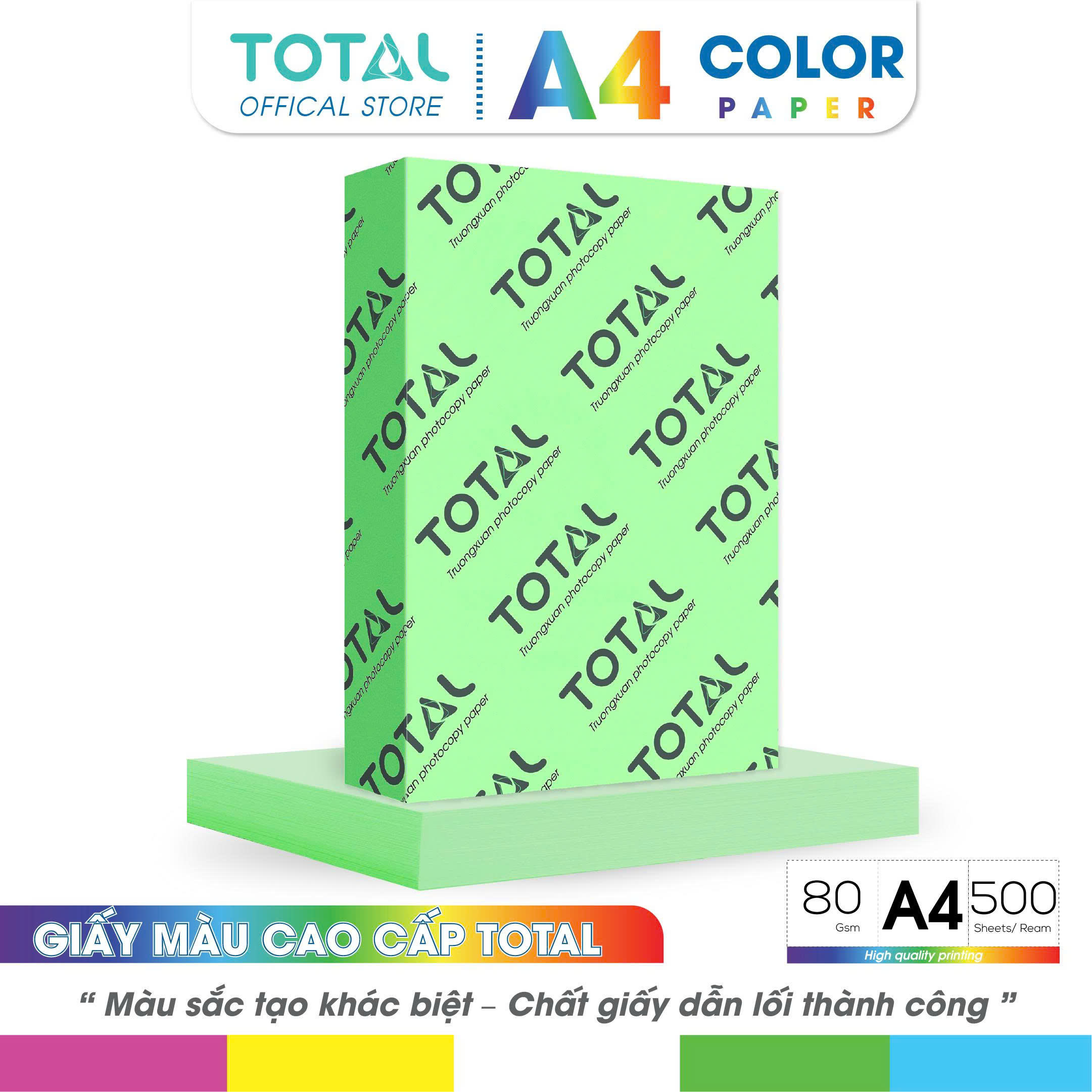 Giấy màu A4 Total định lượng 80 gsm