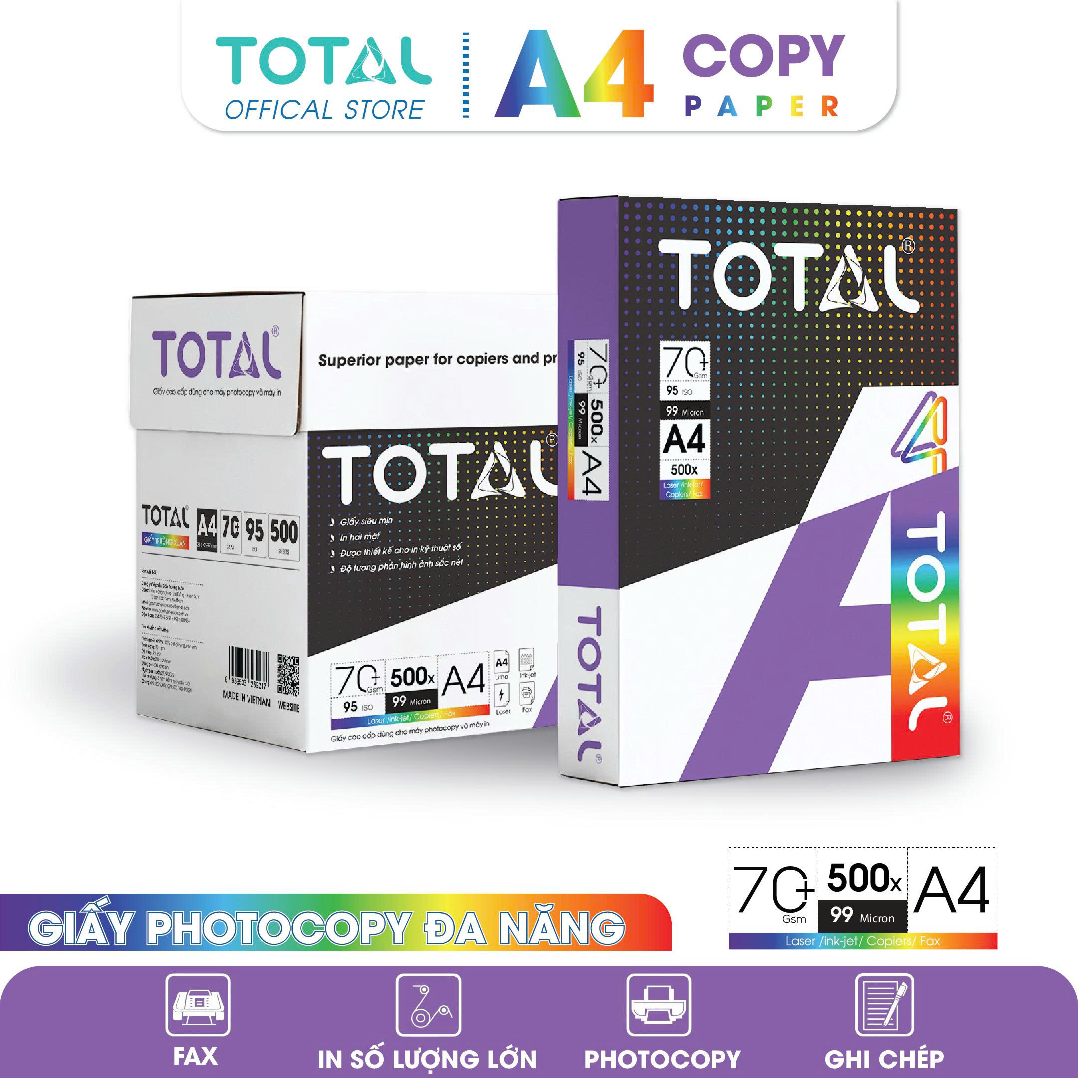 Giấy A4 TOTAL 73 gsm thùng