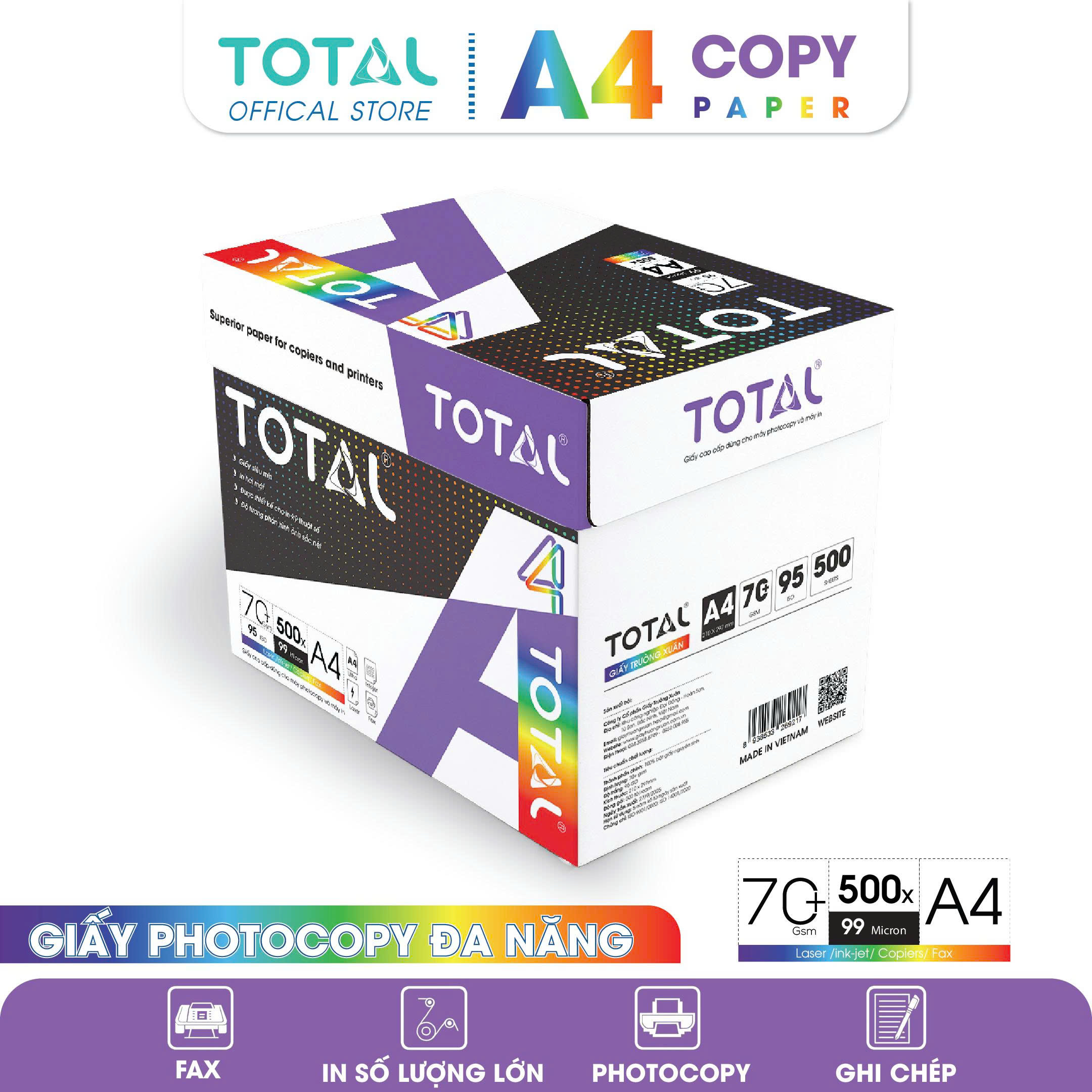 Giấy A4 TOTAL 73 gsm thùng