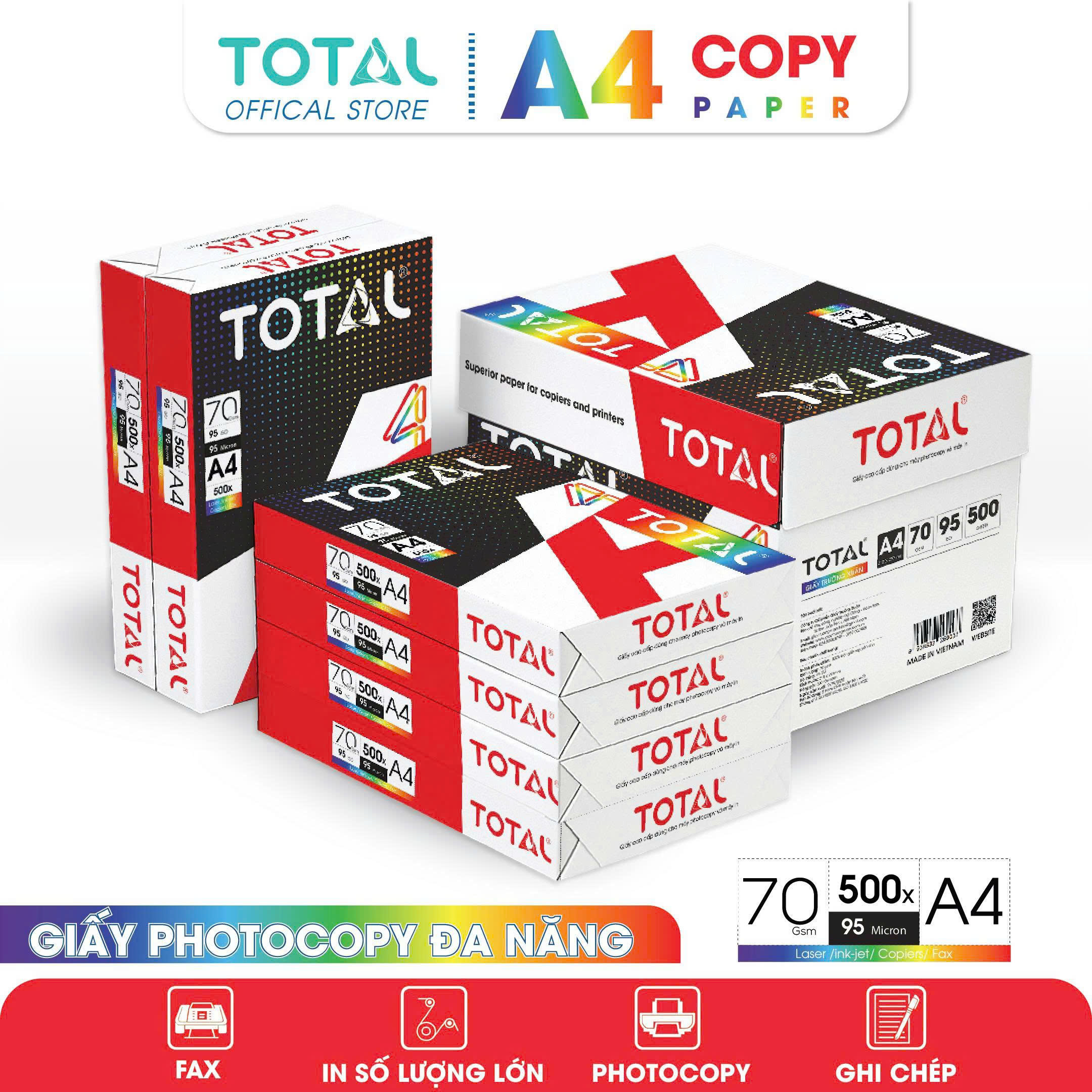 Giấy A4 TOTAL 70gms Thùng