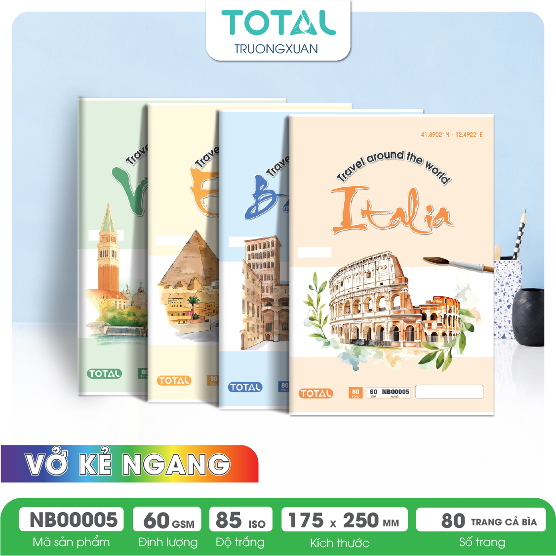 Vở kẻ ngang Total The City Series 80 trang