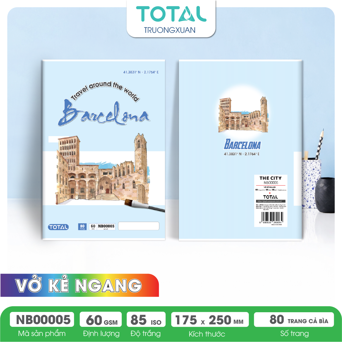 Vở kẻ ngang Total The City Series 80 trang