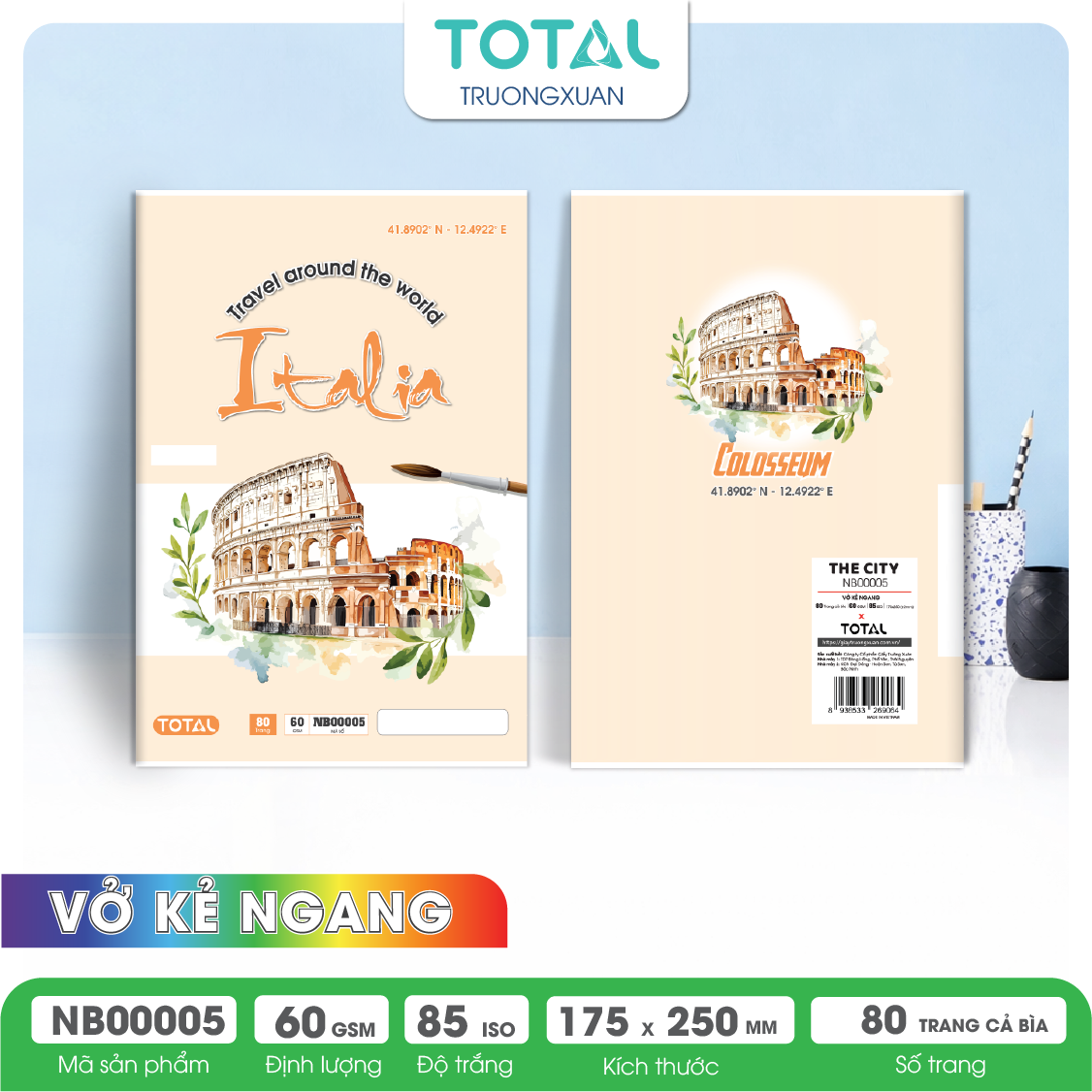 Vở kẻ ngang Total The City Series 80 trang