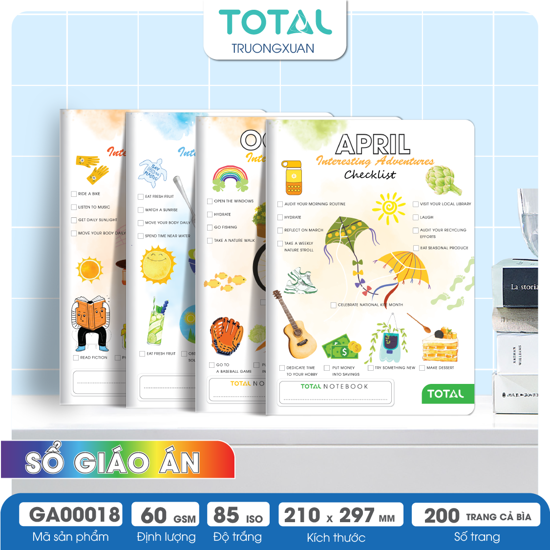 Sổ Lesson Plan kẻ ngang A4 Total 200 trang GA00018