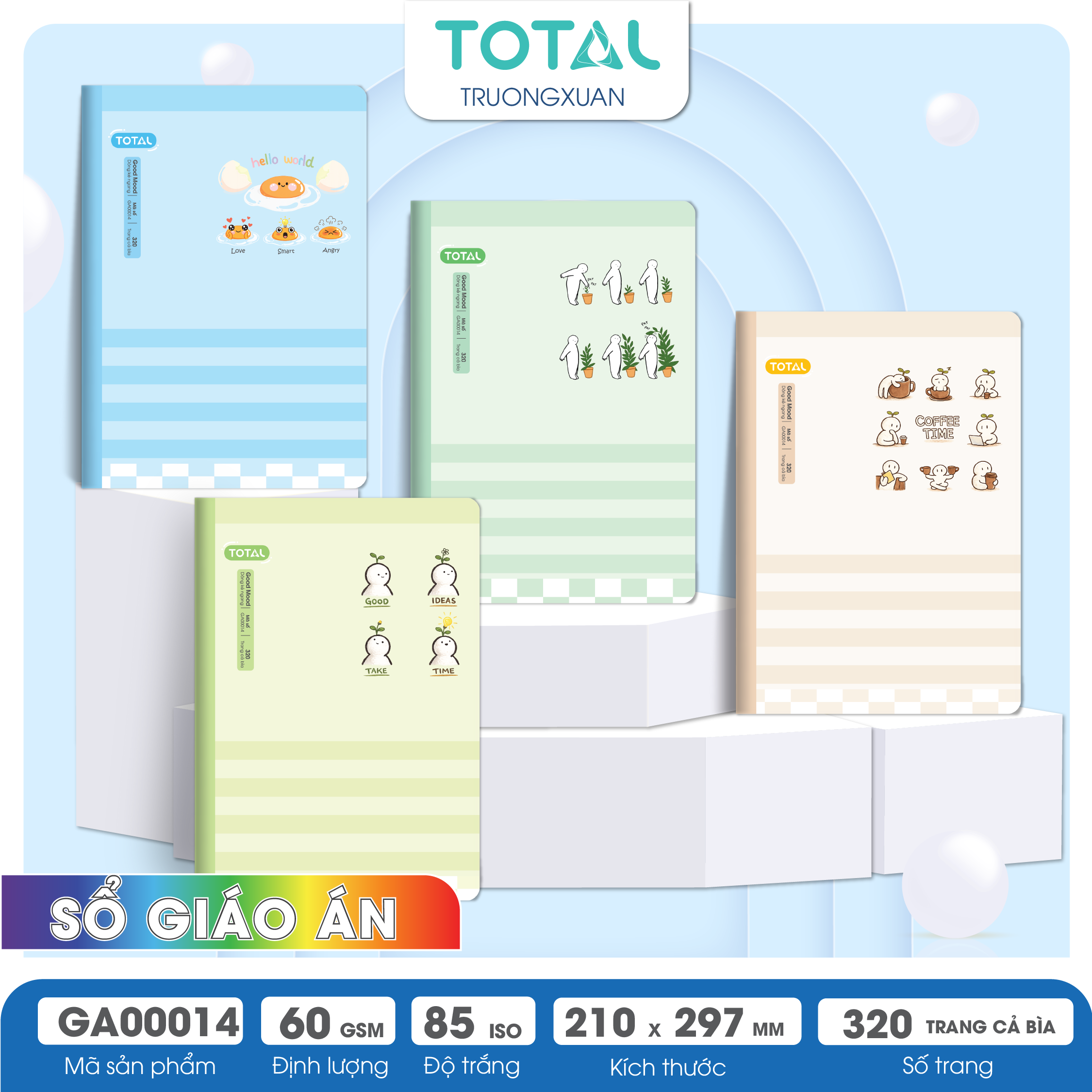 Sổ Lesson Plan kẻ ngang A4 Total 320 trang GA00014