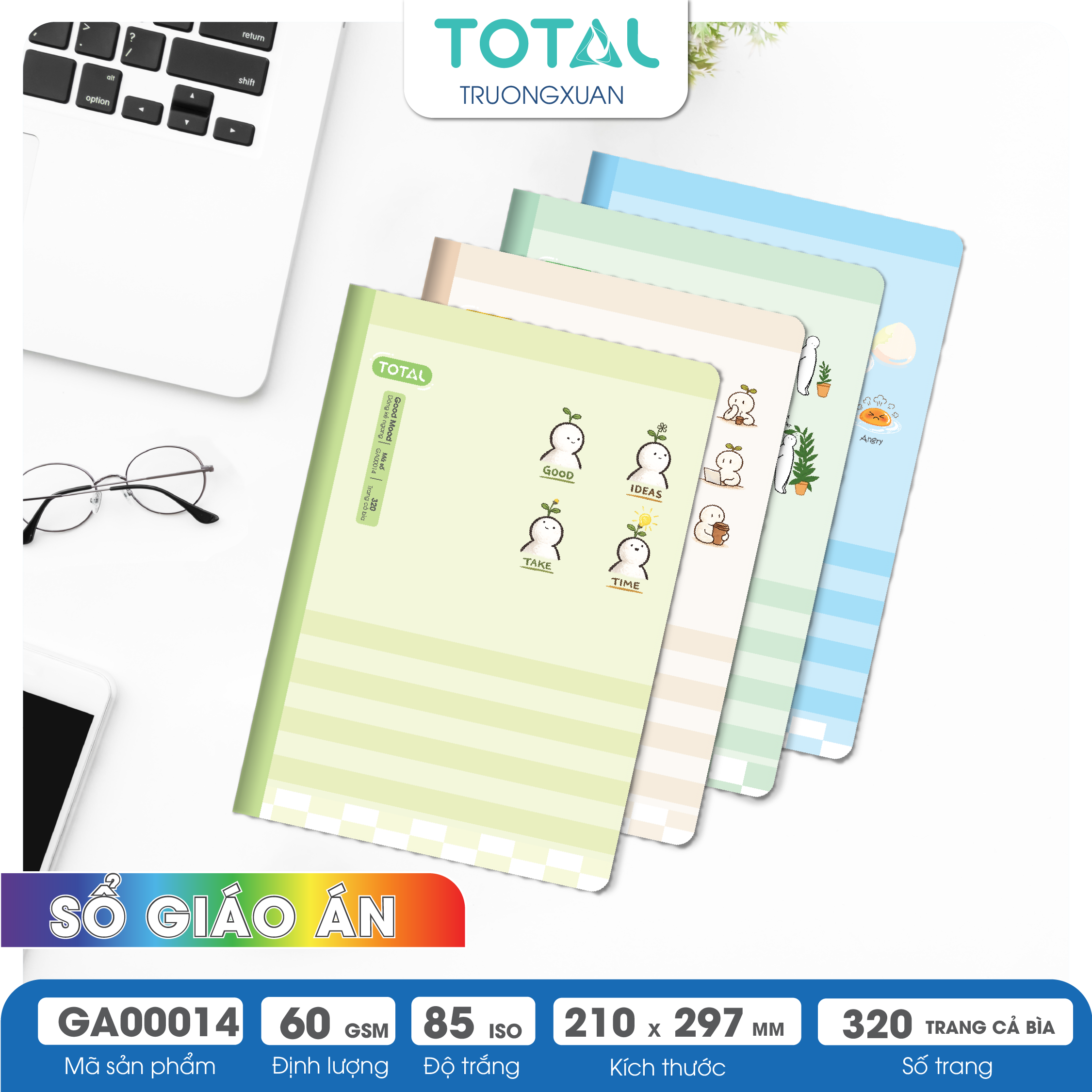 Sổ Lesson Plan kẻ ngang A4 Total 320 trang GA00014