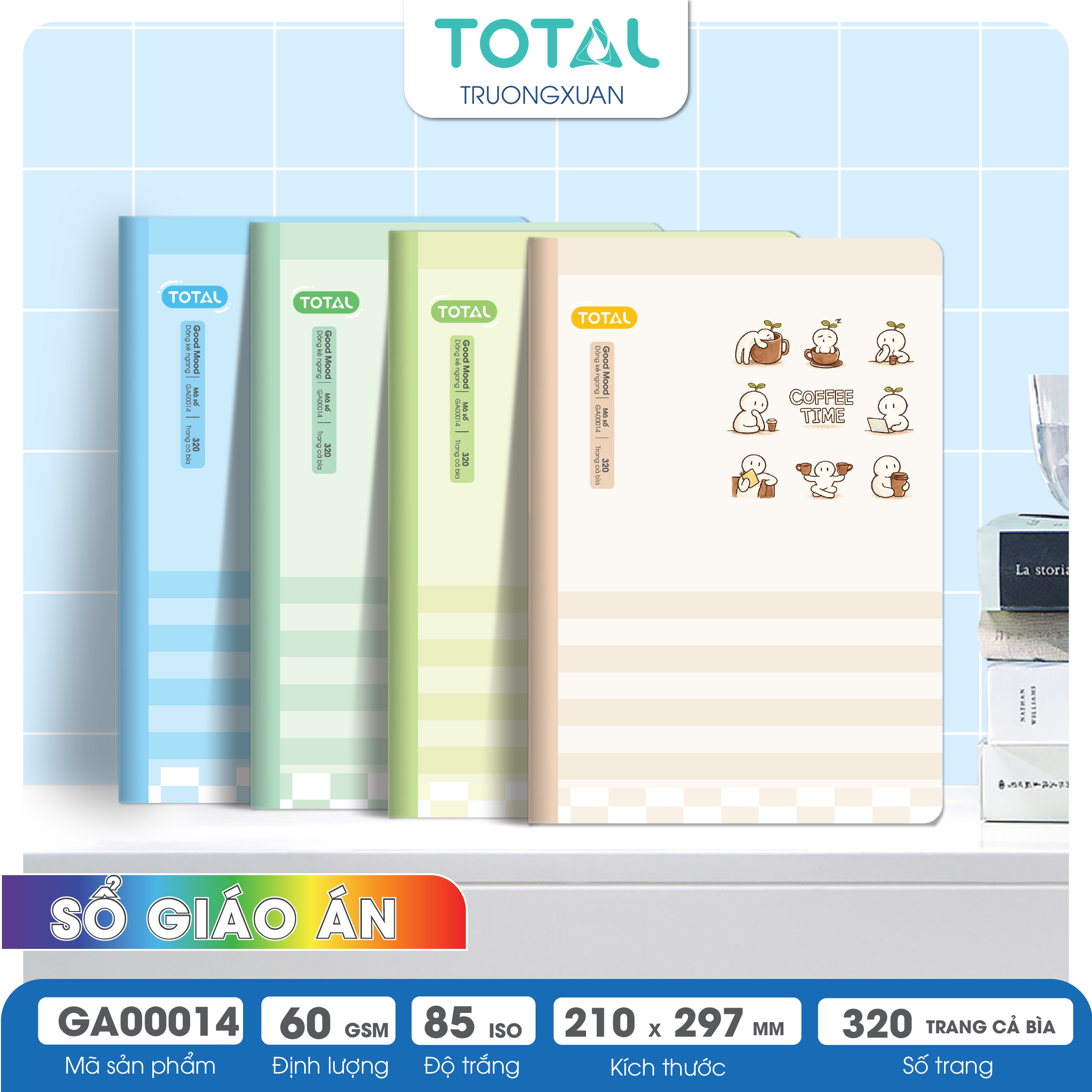 Sổ Lesson Plan kẻ ngang A4 Total 320 trang GA00014