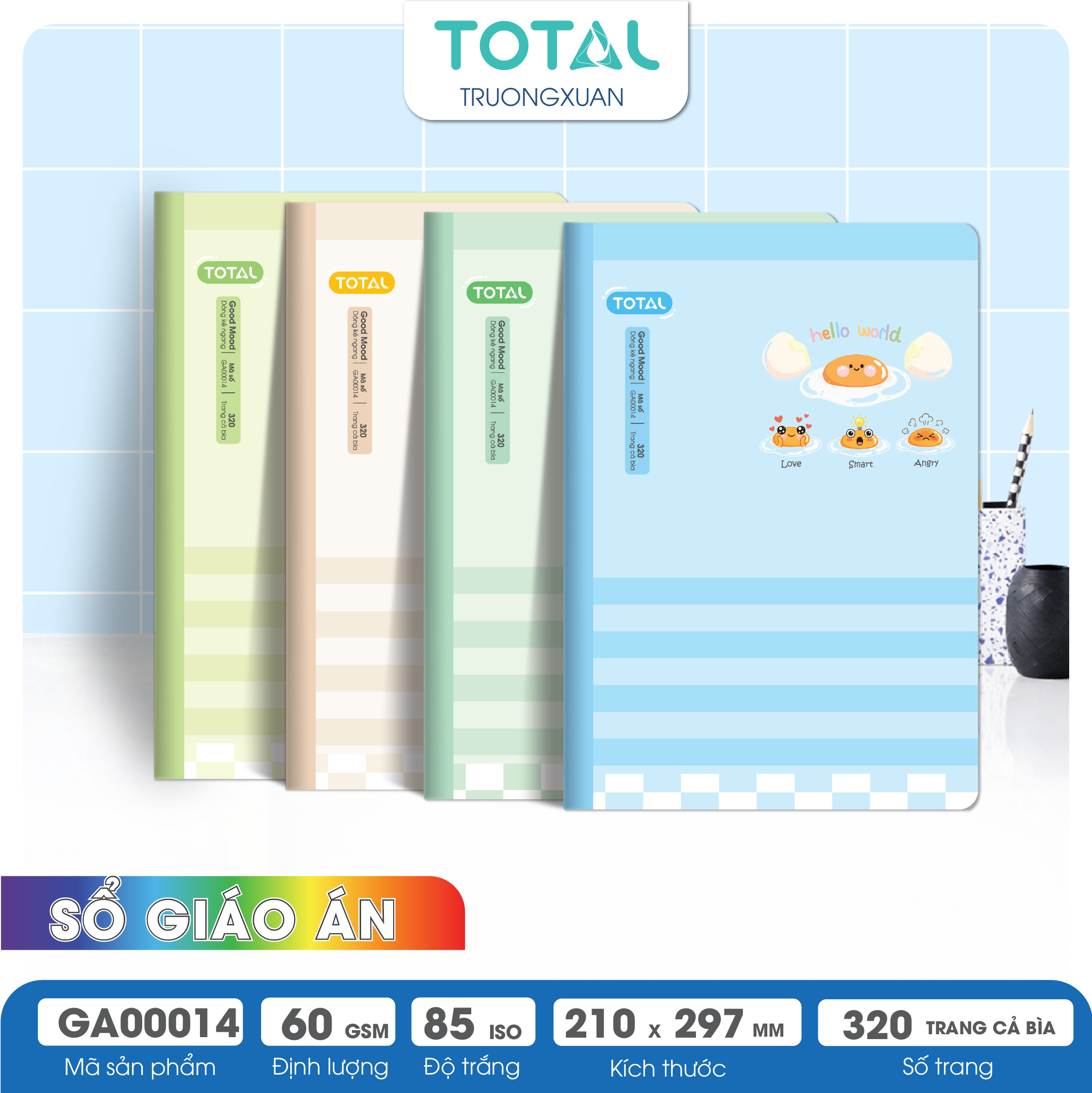 Sổ Lesson Plan kẻ ngang A4 Total 320 trang GA00014