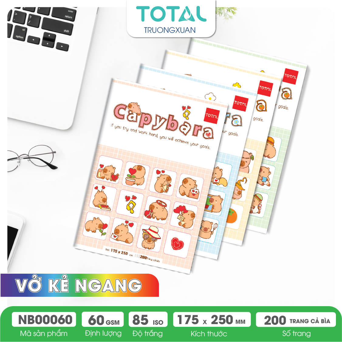 Vở kẻ ngang Total Capybara 200 trang