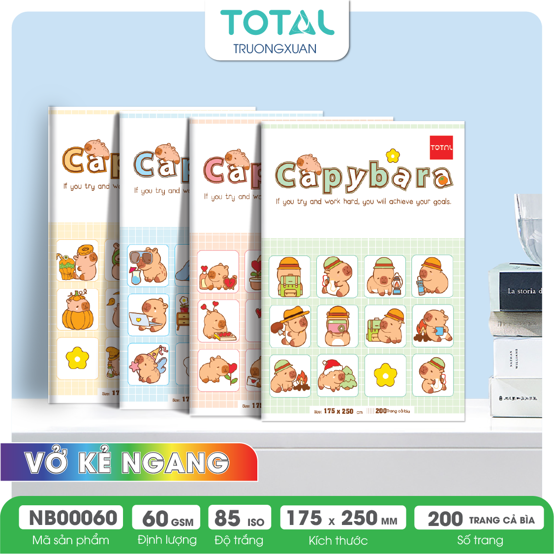 Vở kẻ ngang Total Capybara 200 trang