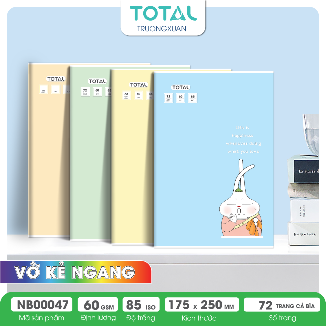 Vở kẻ ngang Total Rabbit 72 trang