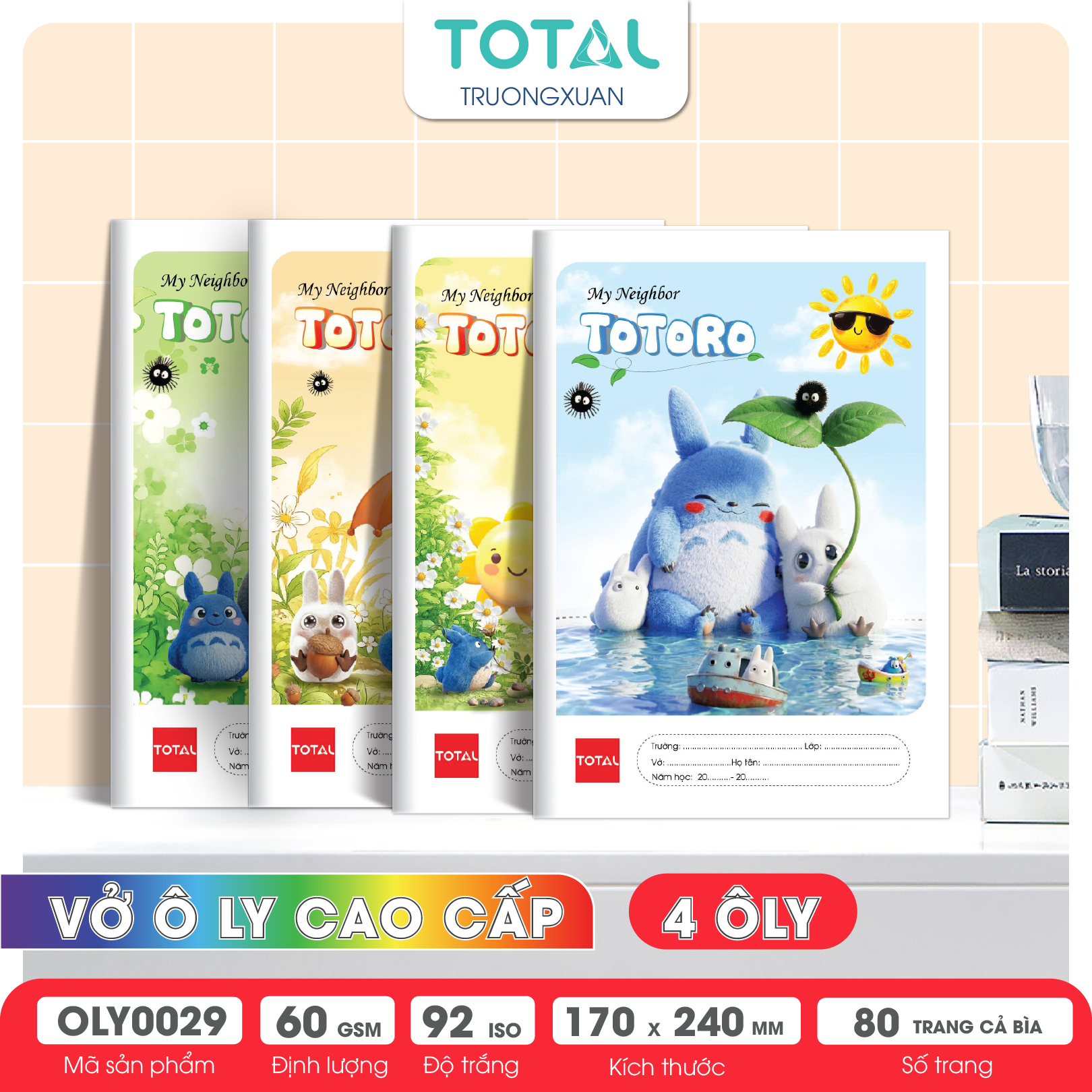 Vở oly Total Totoro 80 trang 4 ôly